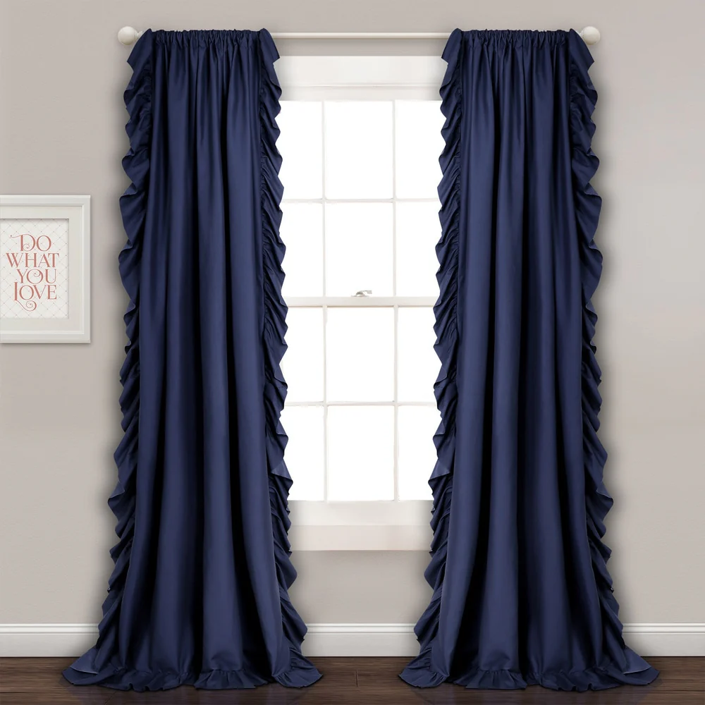 The Gray Barn Gila Ruffled Edge Curtain Panel Pair
