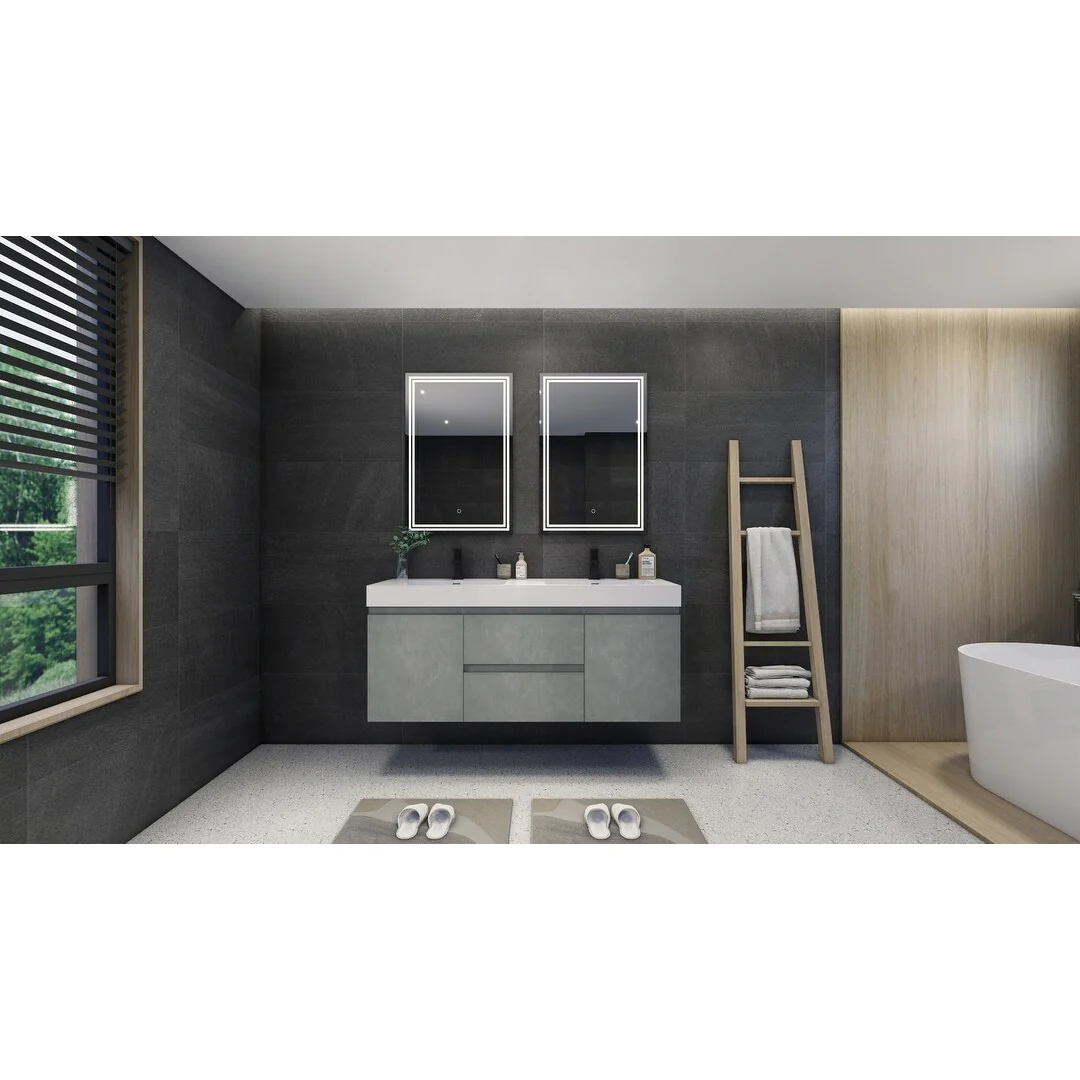 Baillie 60'' Wall-Mounted Vanity with Double Reinforced Acrylic Sink