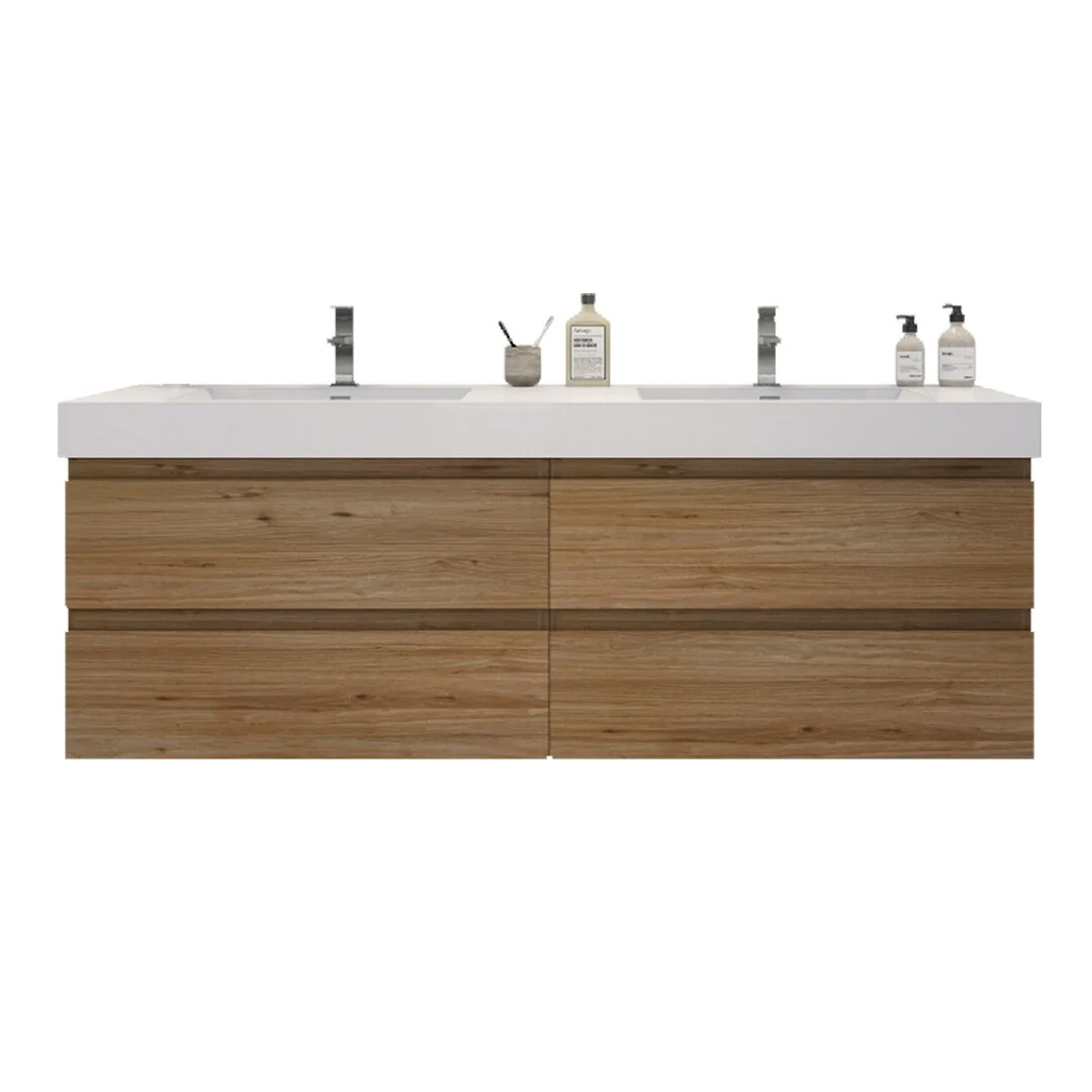 Baillie 72'' Wall-Mounted Vanity with Double Reinforced Acrylic Sink