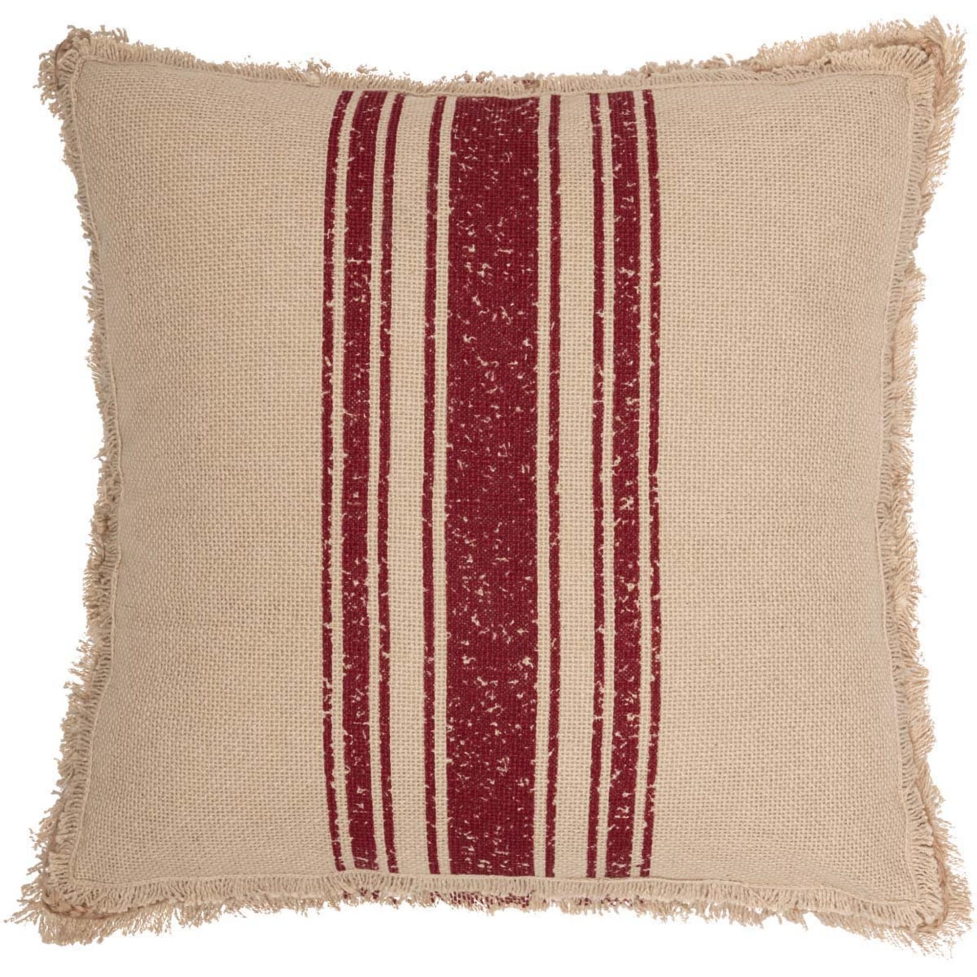 Vintage Burlap Stripe Pillow