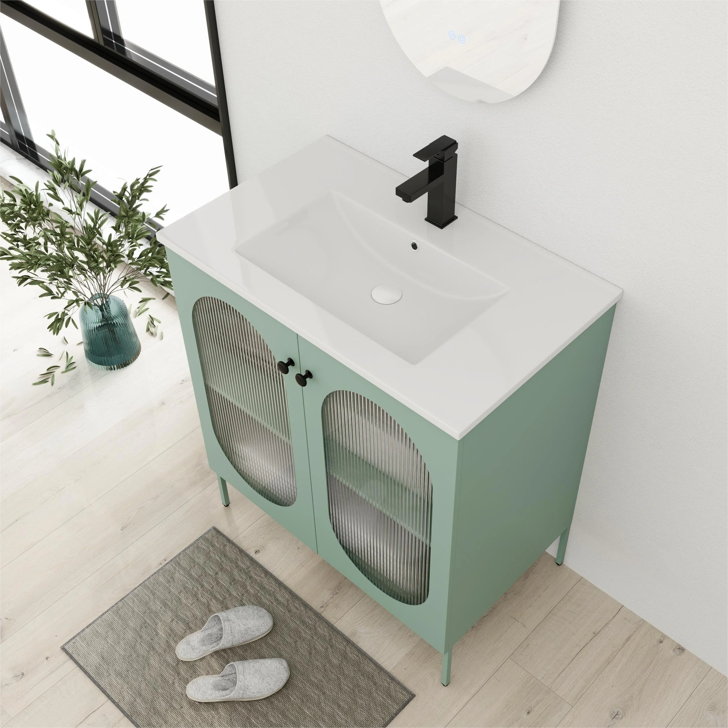 Bathroom Vanity With Sink In 30 Inch, Freestanding Bathroom Vanity With Soft Close Door