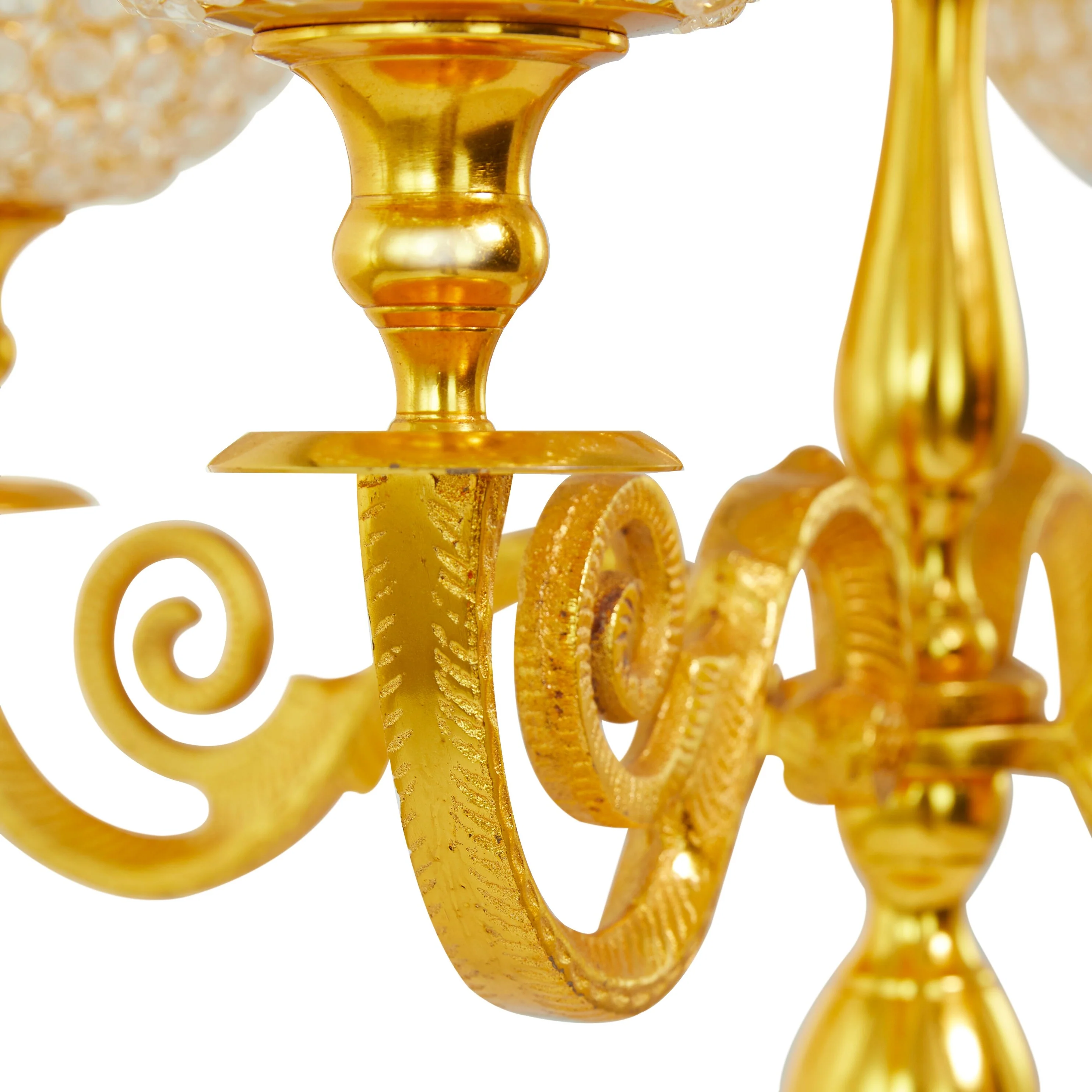 Gold Aluminum Metal Candelabra - 24 x 24 x 40