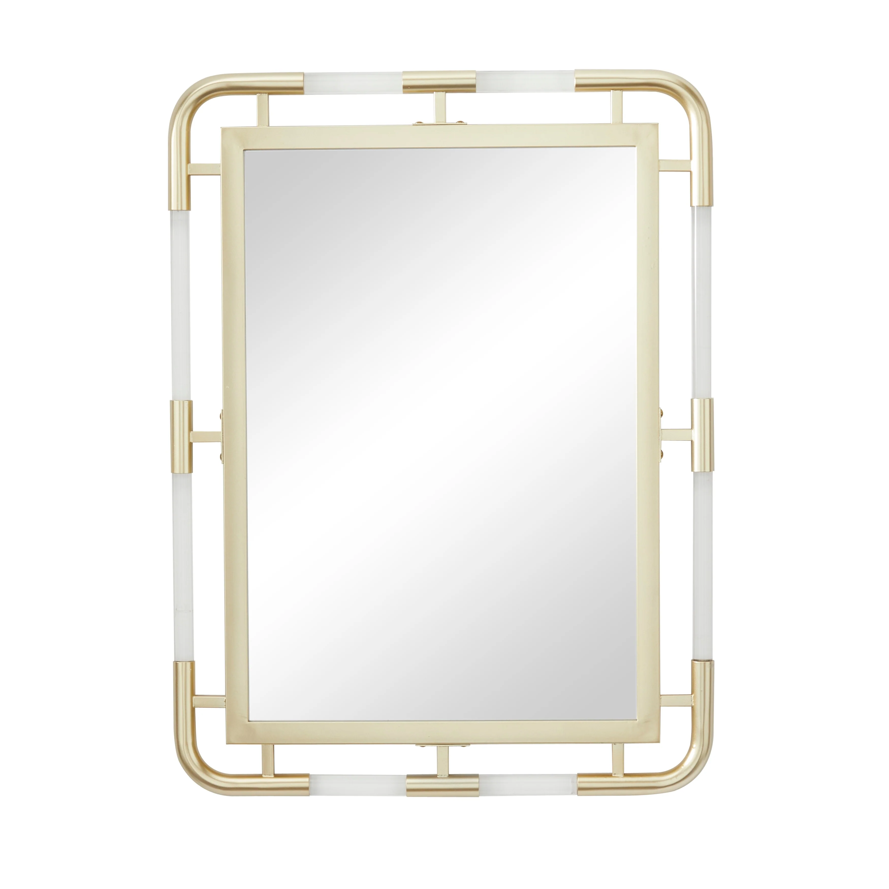 Metal Wall Mirror with Acrylic Details - Gold - CosmoLiving by Cosmopolitan - 1