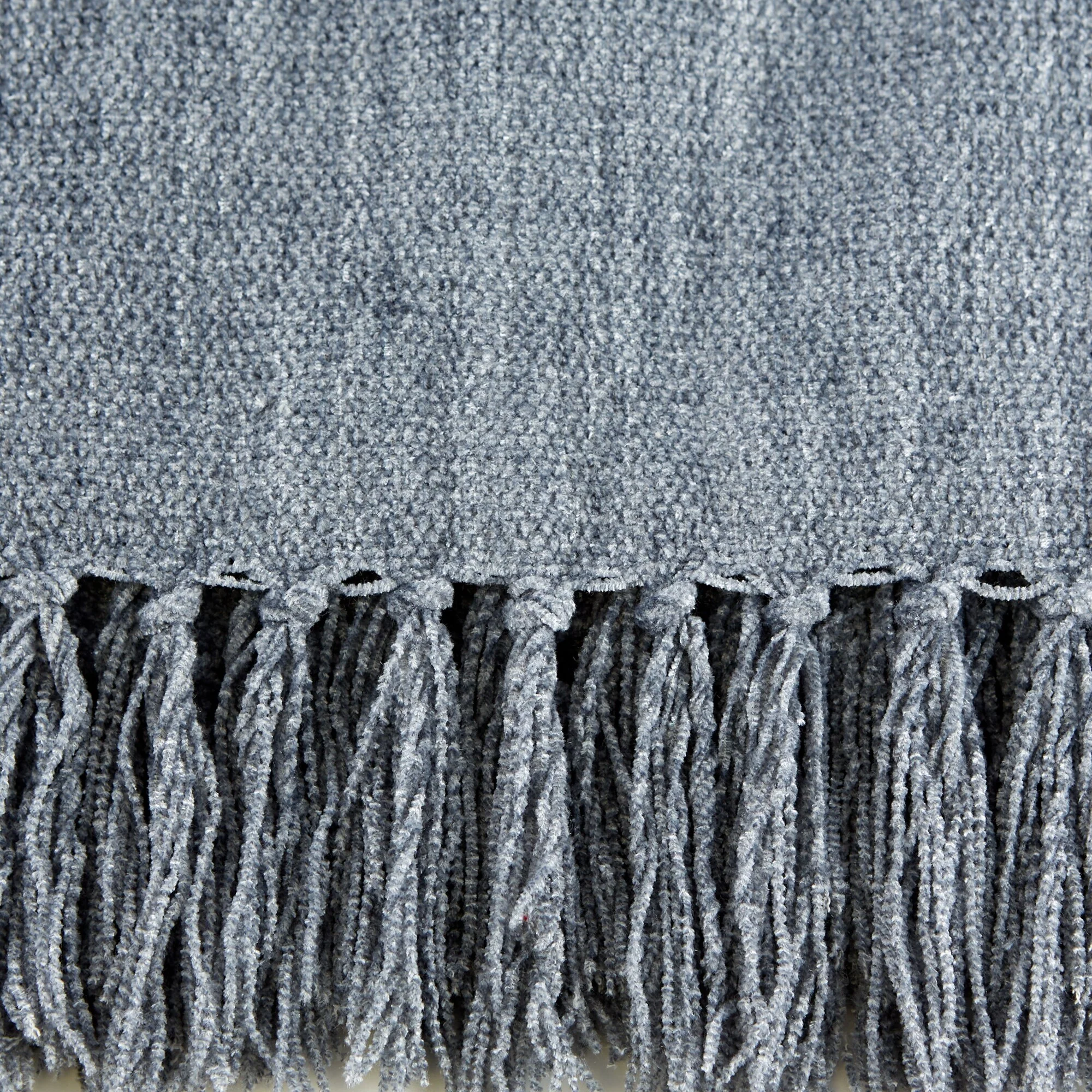 DII Soft Denim Blue Chenille Throw