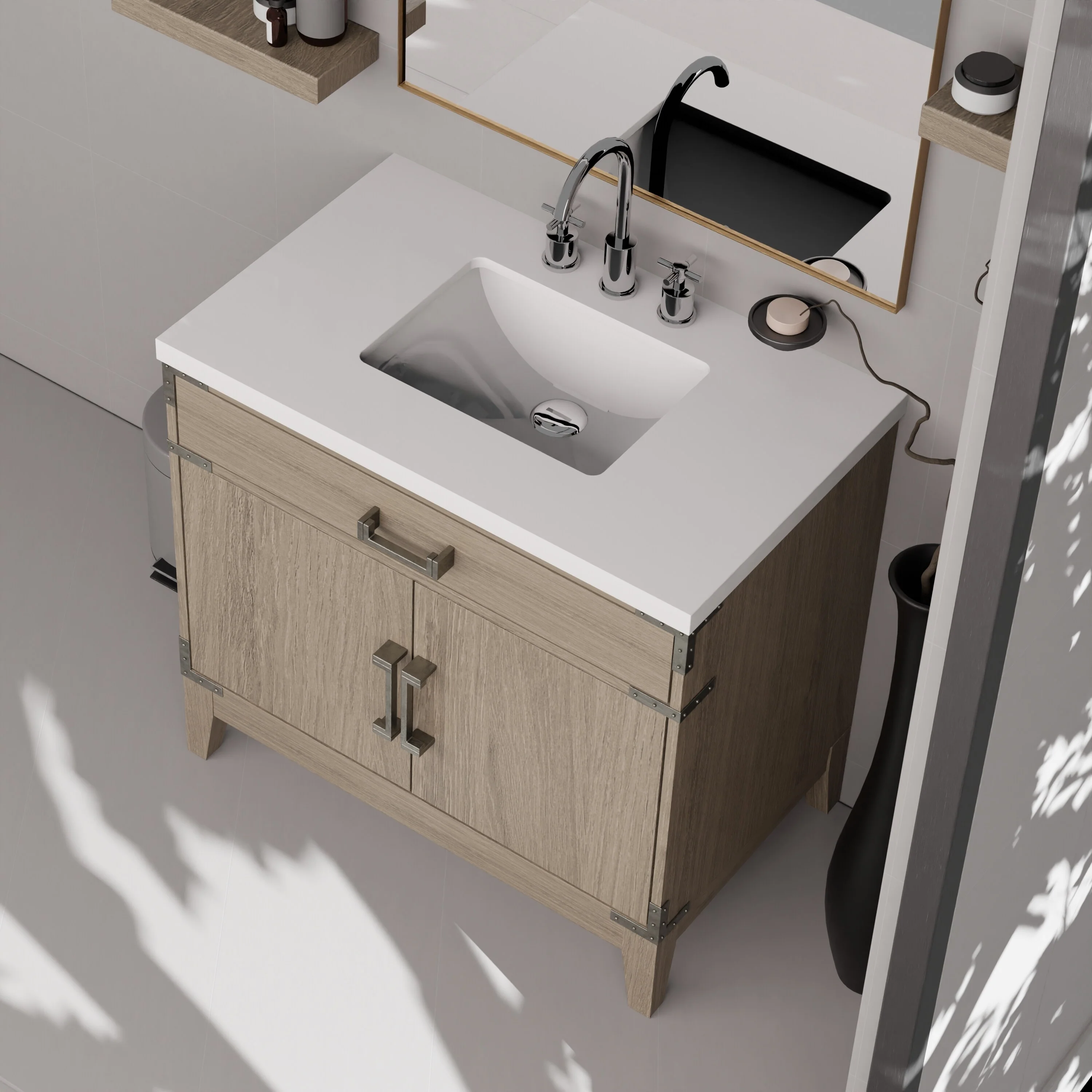 Laurel Bath Vanity Quartz Top, Sink and Faucet