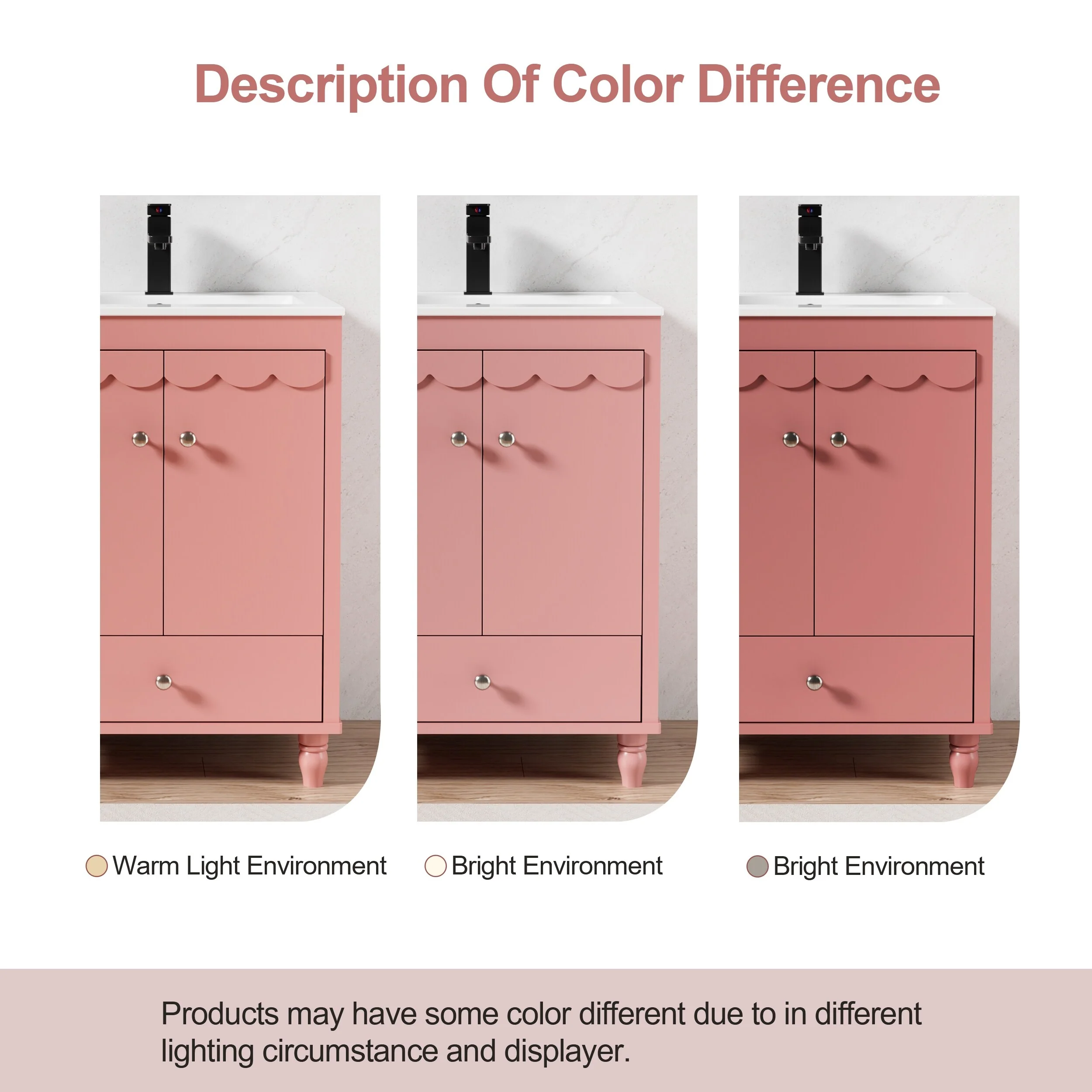 Lace Trim Freestanding Bathroom Vanity Set - Perfect for Bathrooms