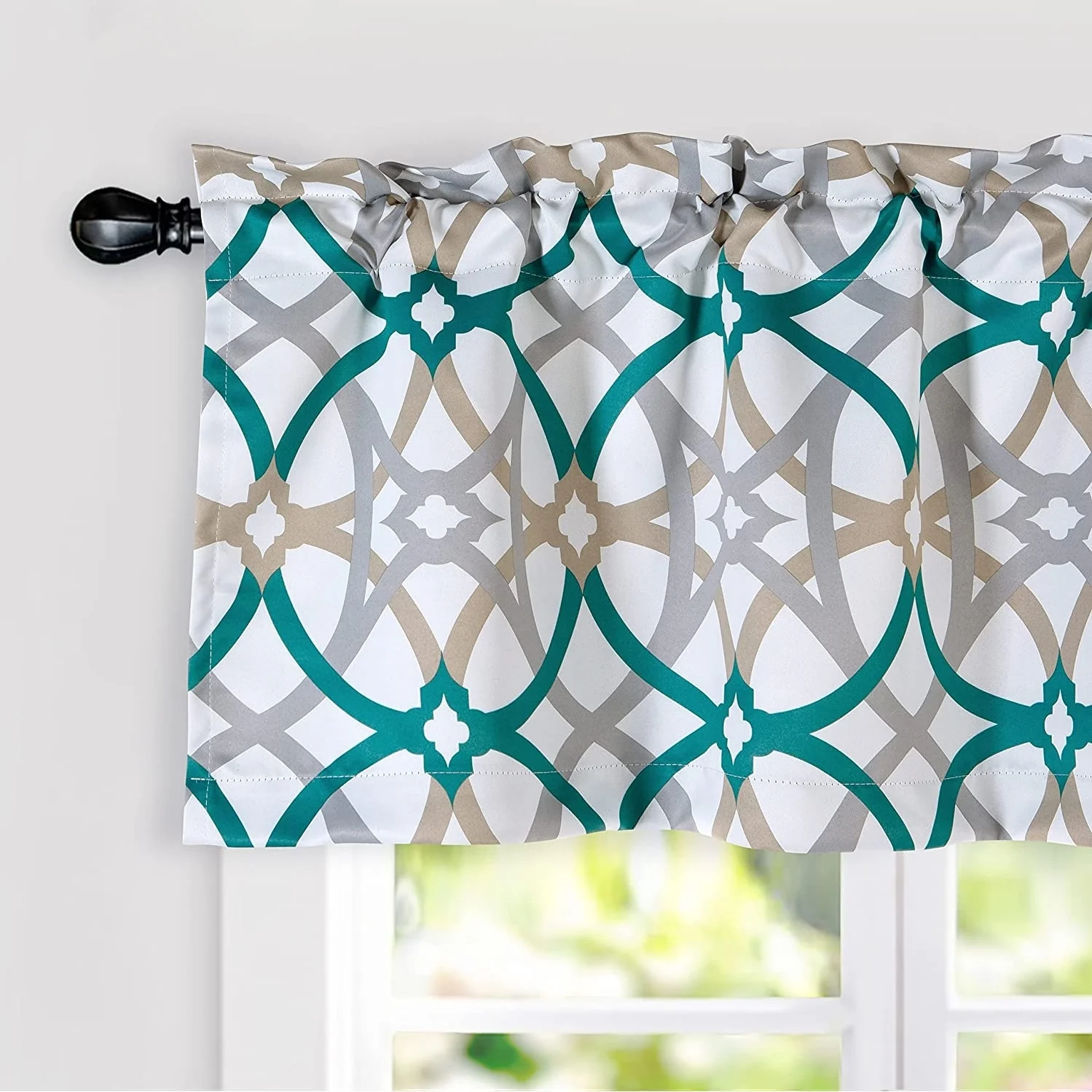 Jarvenpaa Geo Trellis Pattern Window Valance - 52 x 18