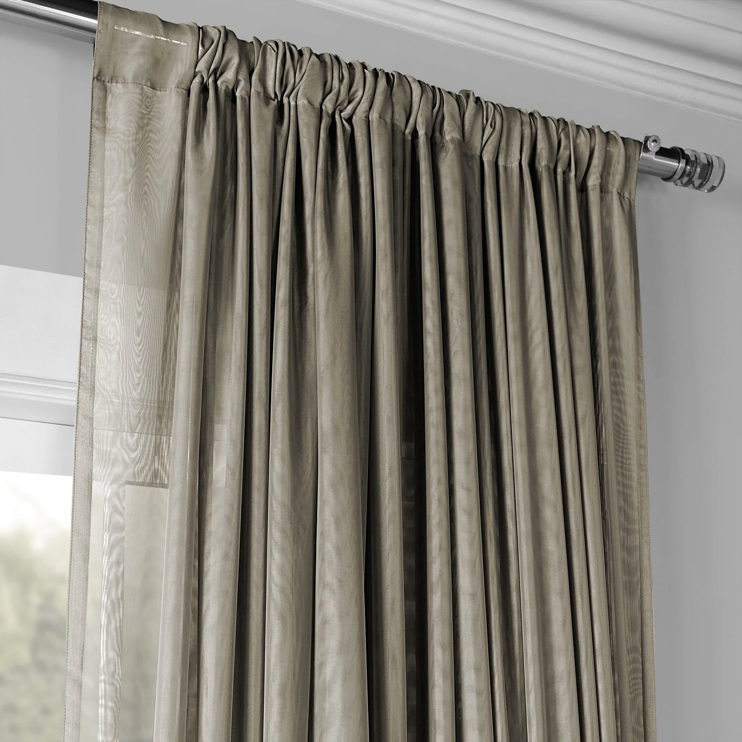 Exclusive Fabrics Extra Wide Double Layer Sheer Curtains (1 Panel) - Elegant Window Treatment