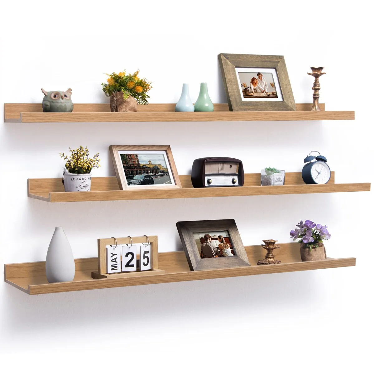 Picture Ledge Shelf, Floating Shelves Wall Mounted Set of 3