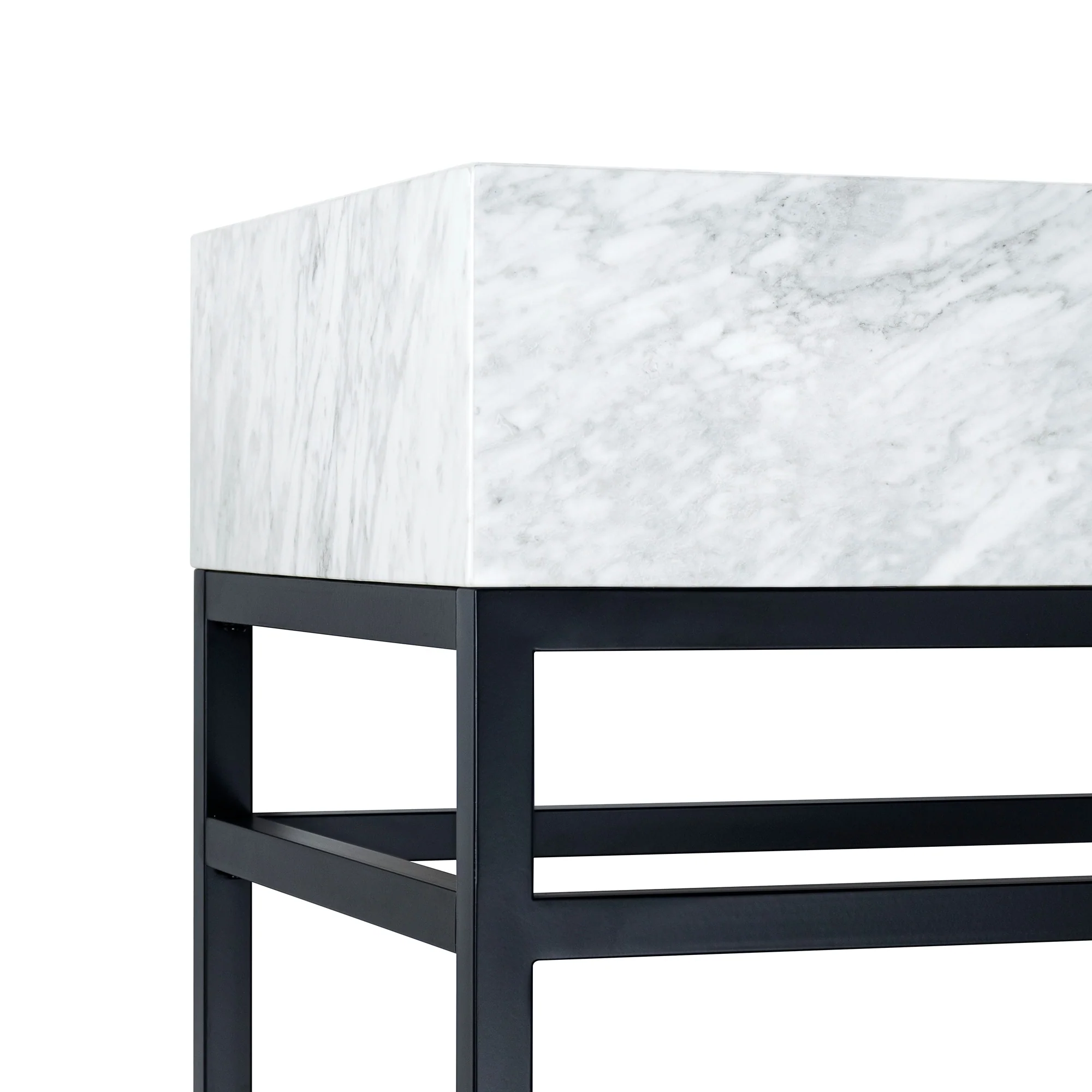 TEHOME Kliti 26'' Free-standing Single Bathroom Vanity with Carrara Marble Vanity Top