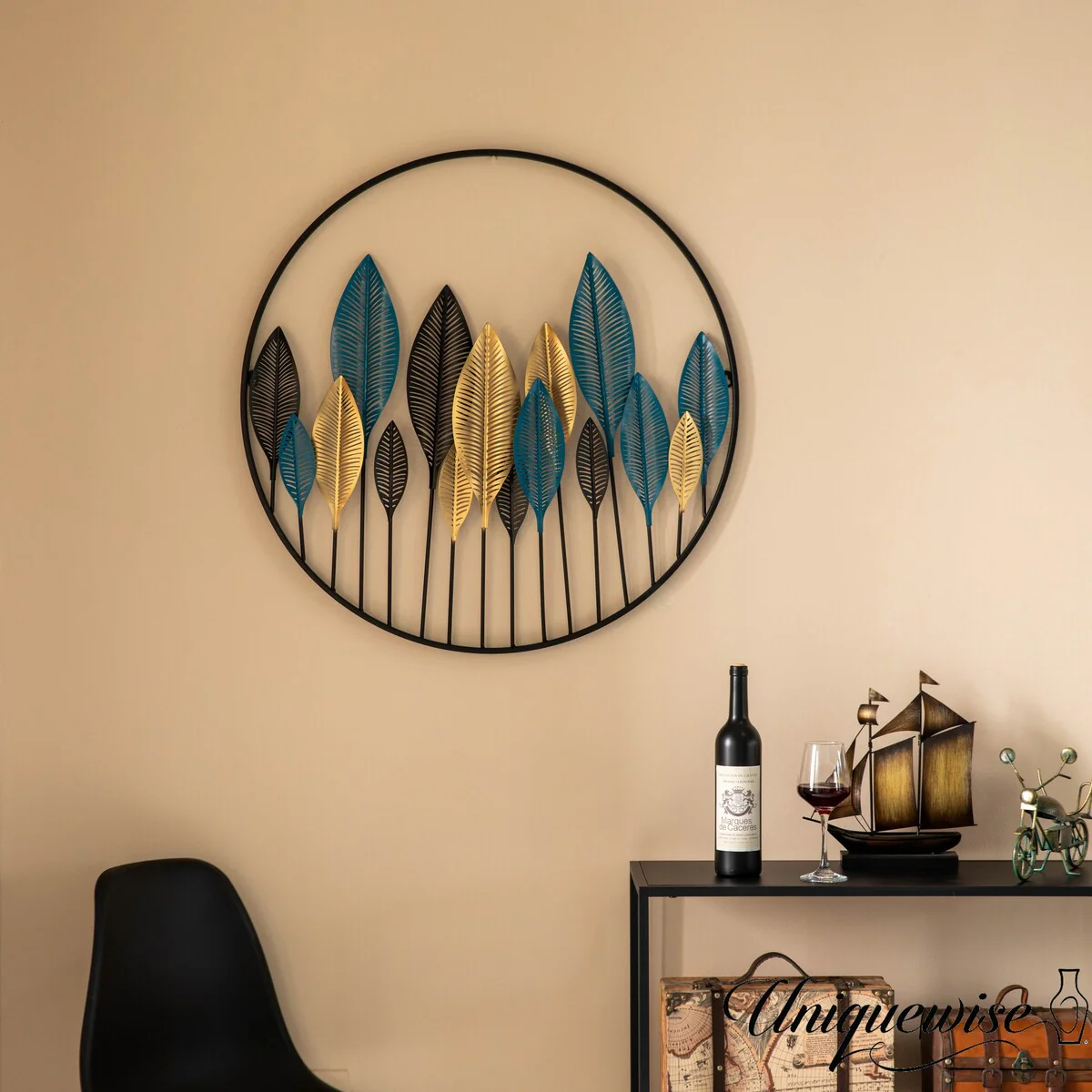 Exquisite Multicolor Leaf Artistry Metal Wall Décor for Entryway, Dining Room, Kitchen, Office, Bedroom and Hallway