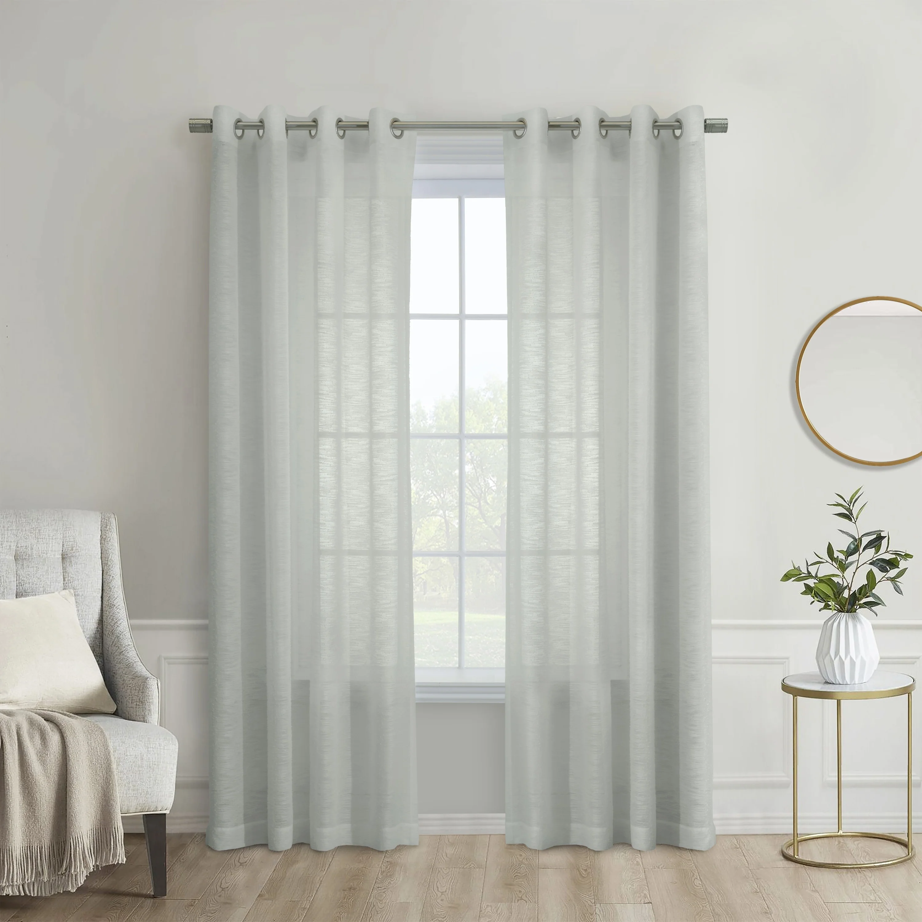 Boucle Sheer Grommet Curtain Panel