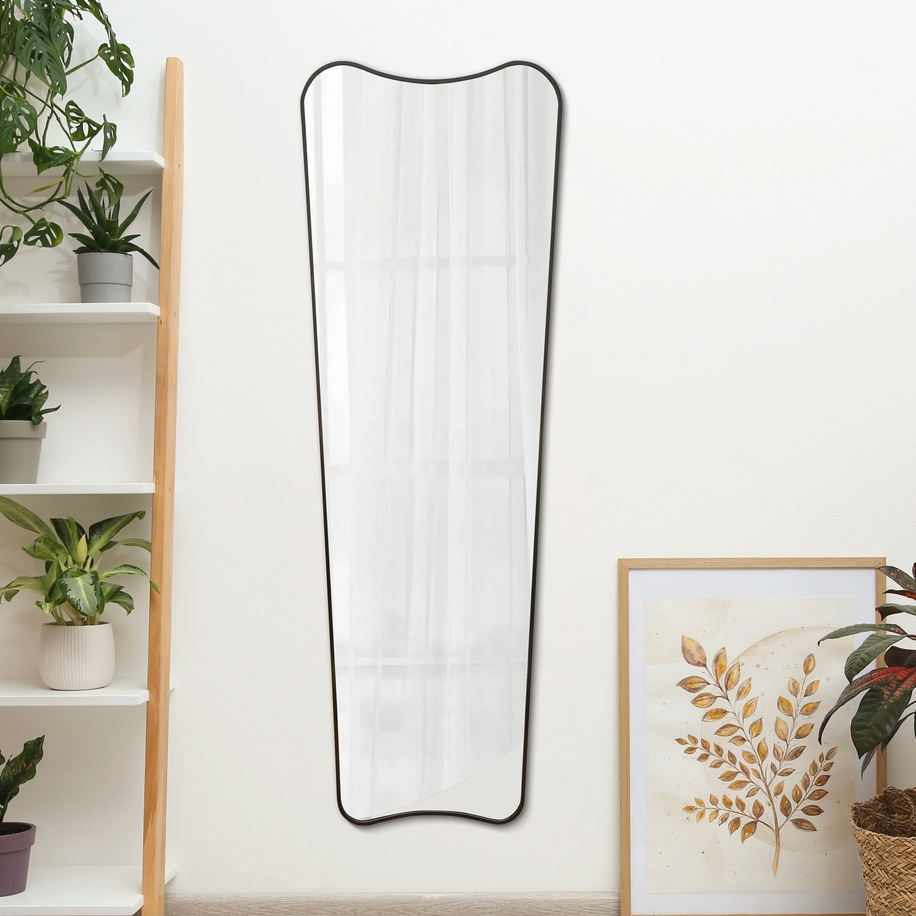 20 in. W x 59 in. H Metal Framed Wall Mounted Full-Length Mirror - 59.06 H x 19.69 W x 1.08 D