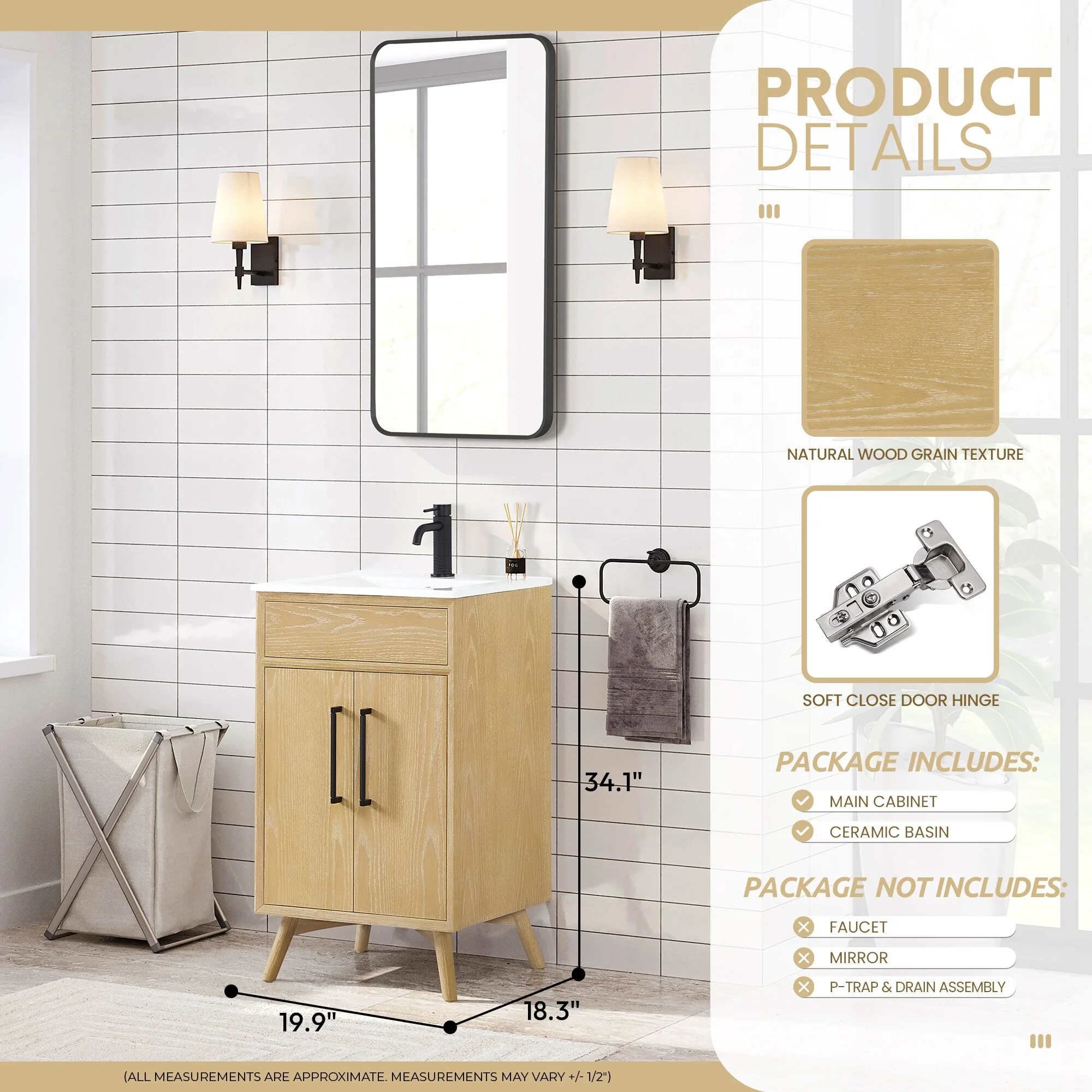 Delhi Bath Vanity with White Ceramic Basin Top without Mirror