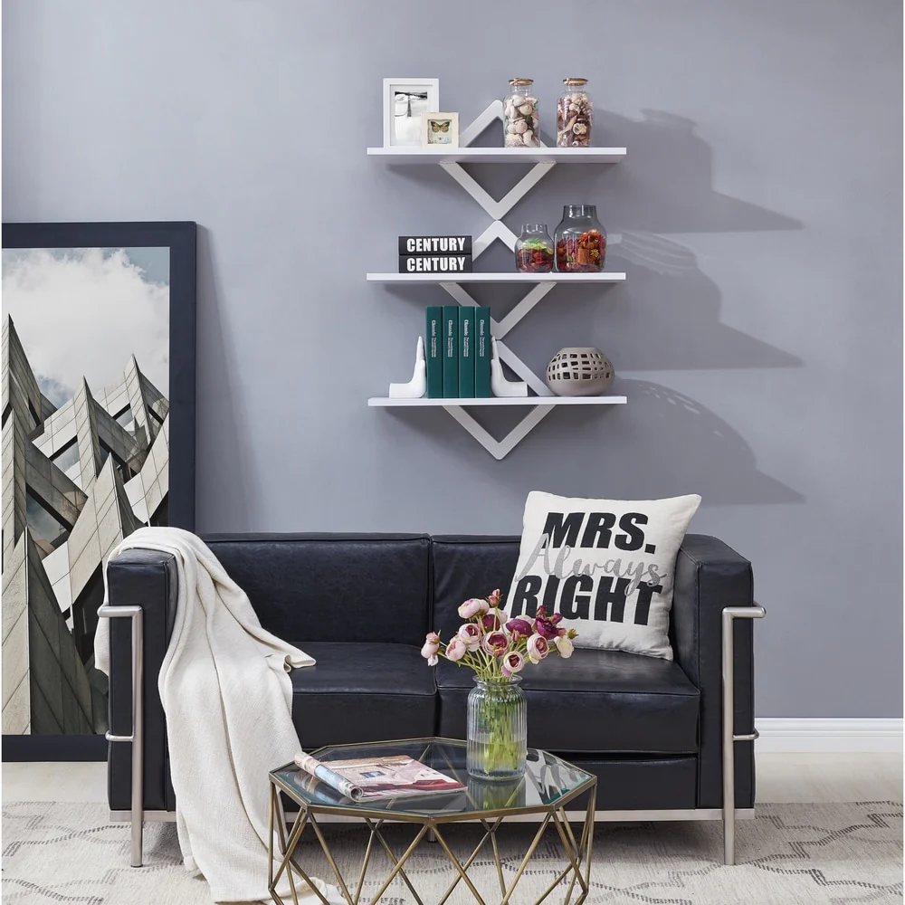 Danya B. White Diamond Shelves (Set of 3)