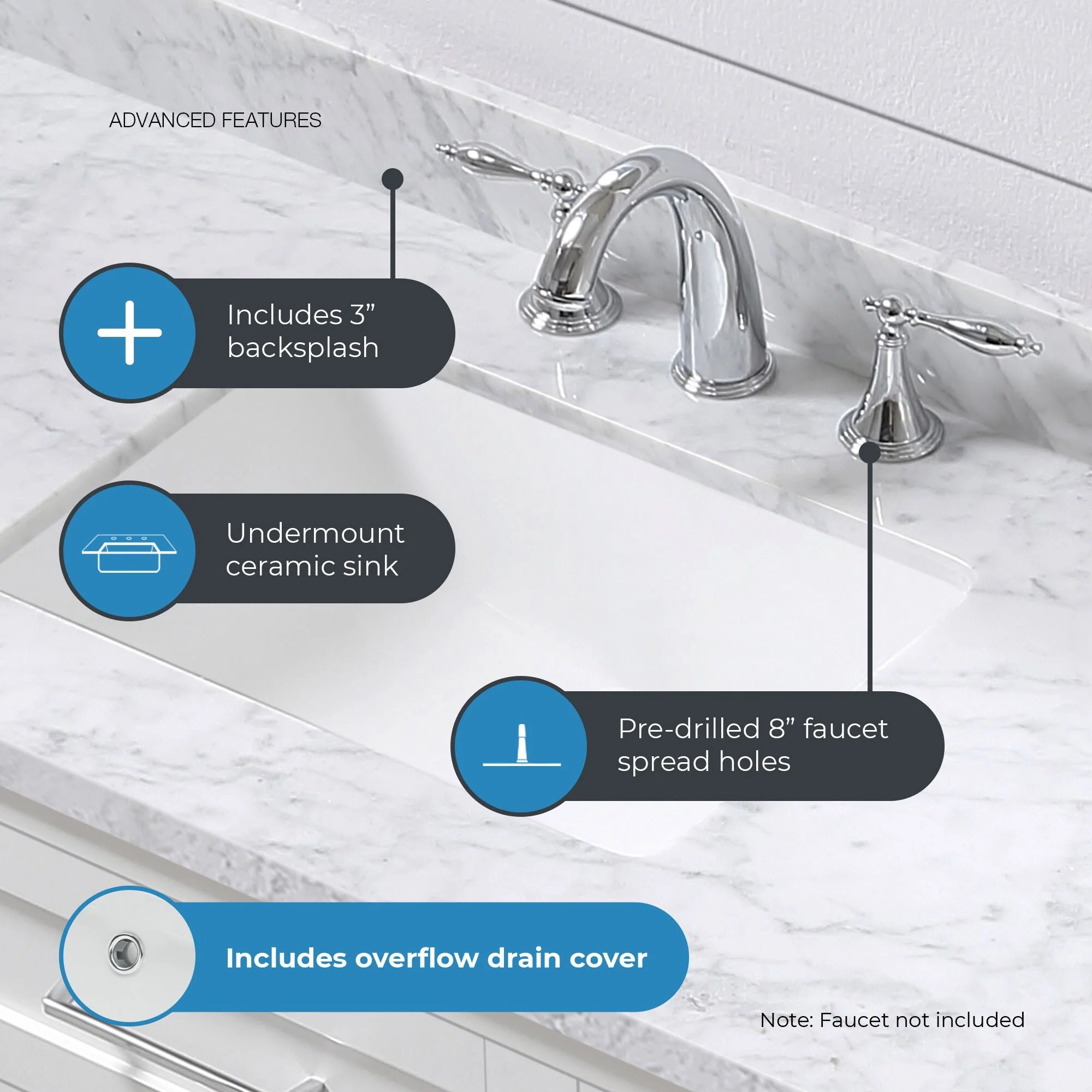 OVE Decors Tahoe 48 White Vanity