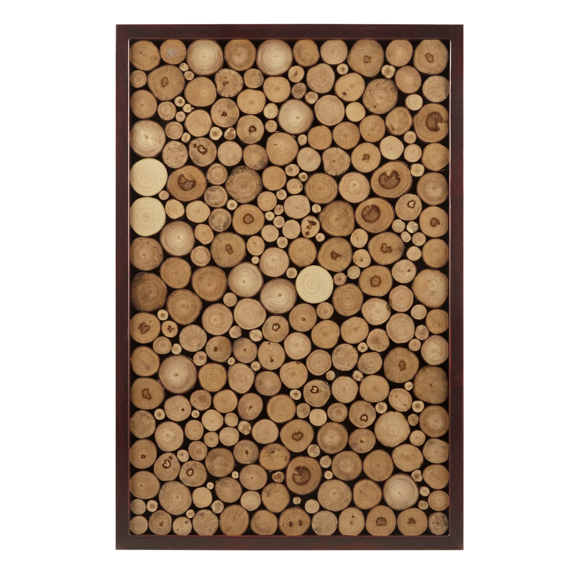 INK+IVY Topi Natural Wood Slice Mosaic Wall Decor