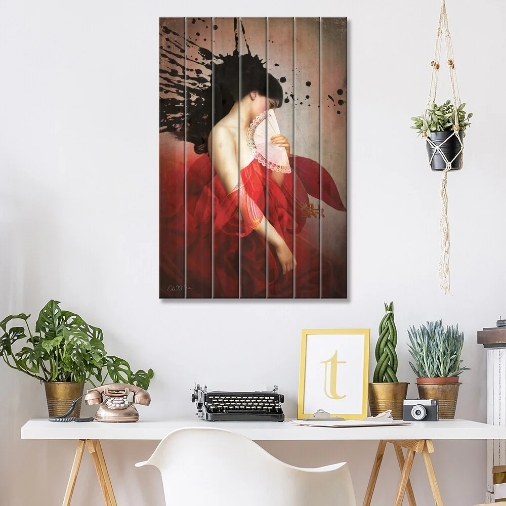 Carmen Print On Wood by Catrin Welz-Stein - Multi-Color