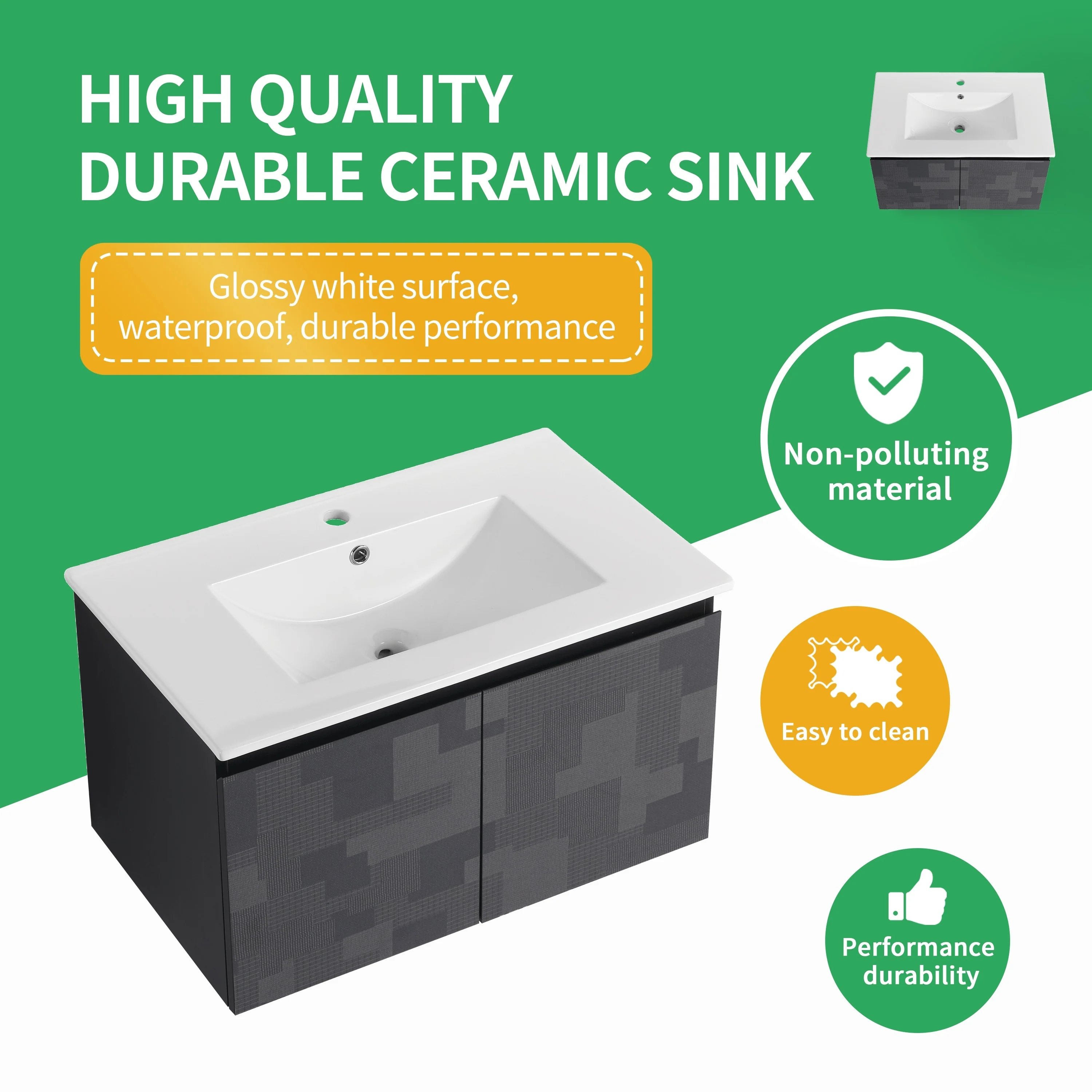 BNK 24/30/48 Inch Double Sink Bathroom Vanity with Soft Close Door