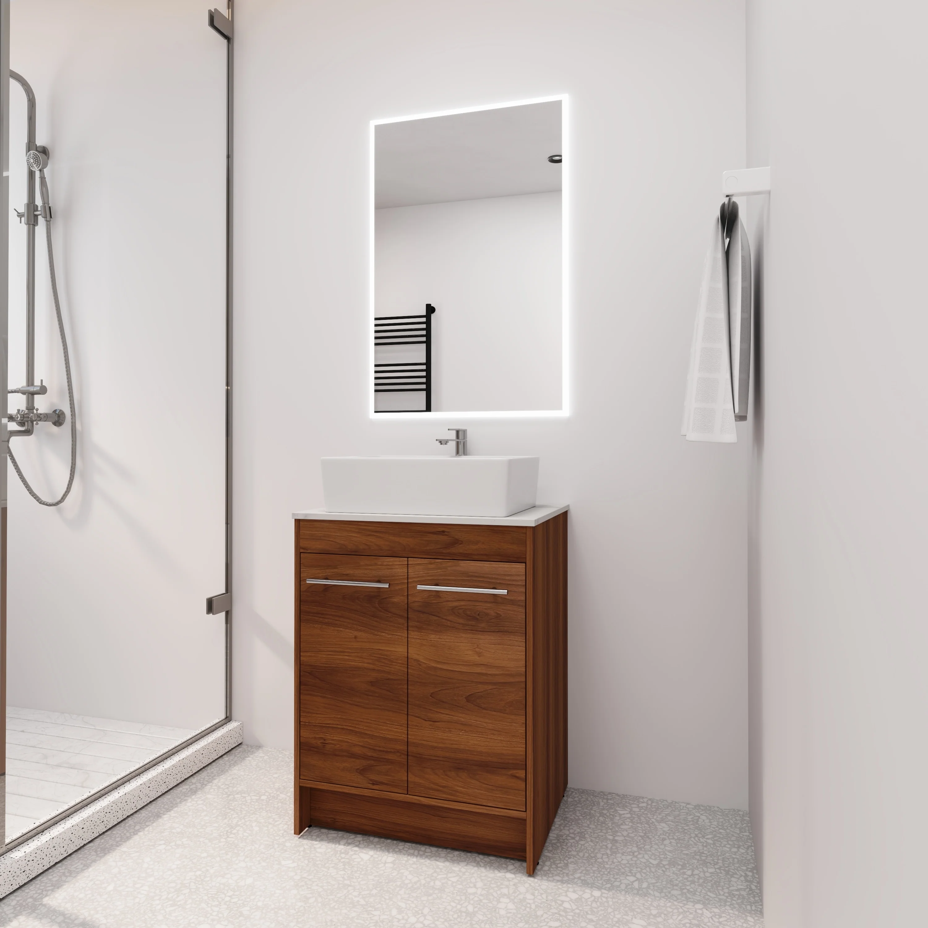 BNK 24/36/48/60 Inch Bathroom Vanity with Sink, Freestanding Bathroom Vanity with Soft Close Doors and Adjustable Shelf