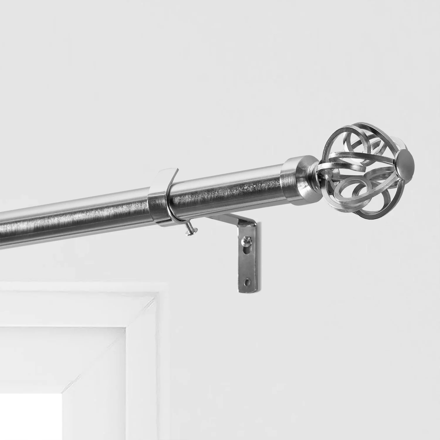 Exclusive Fabrics Modern Orb Extendable Metal Rod Set, 52 - 144