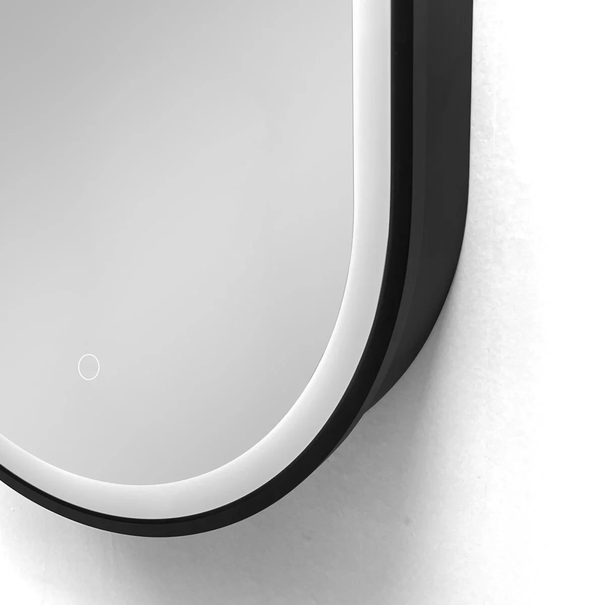 LED Oval Black Metal Framed Wall mount Bathroom Medicine Cabinet