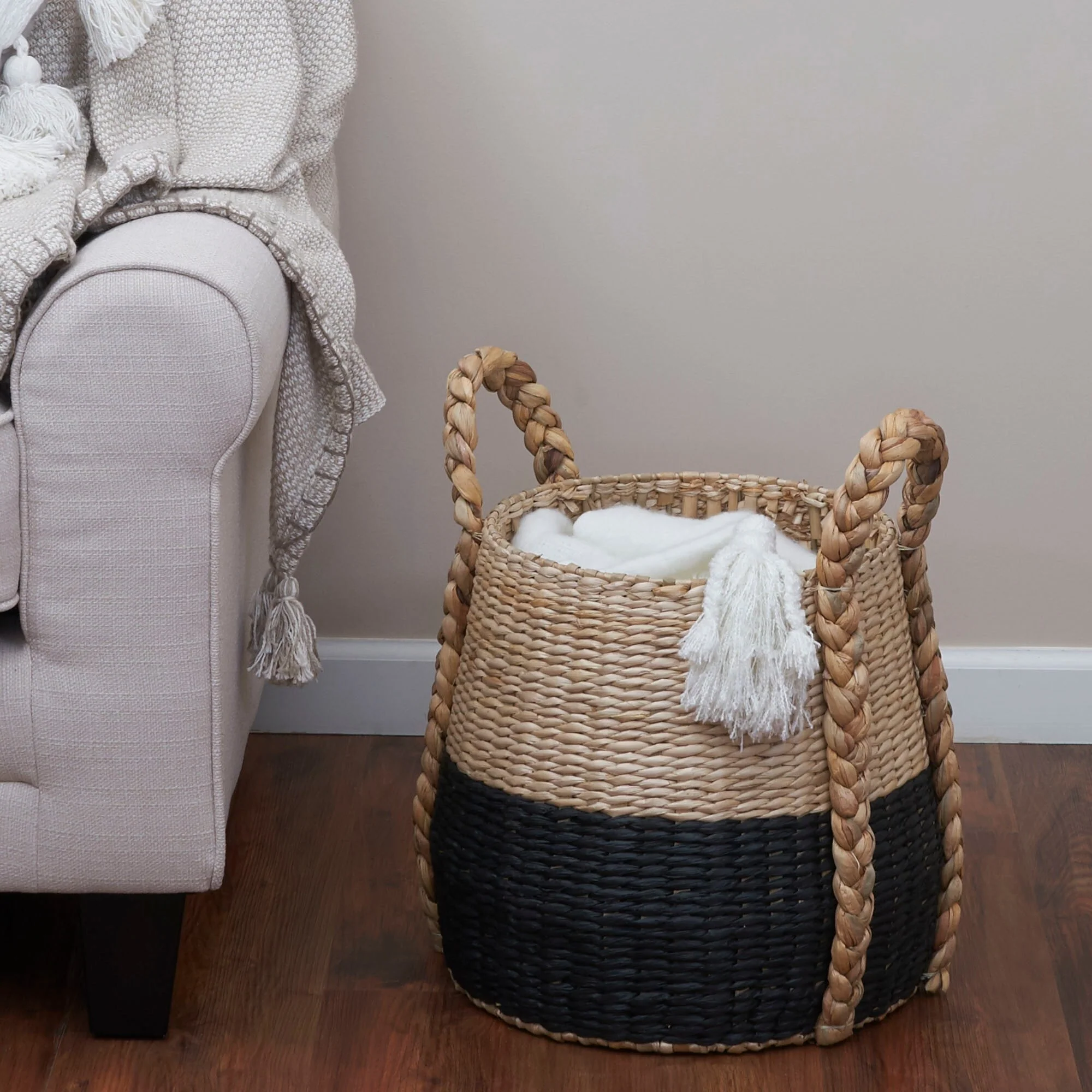 Household Essentials Cattail and Paper Terra Basket - 13.8