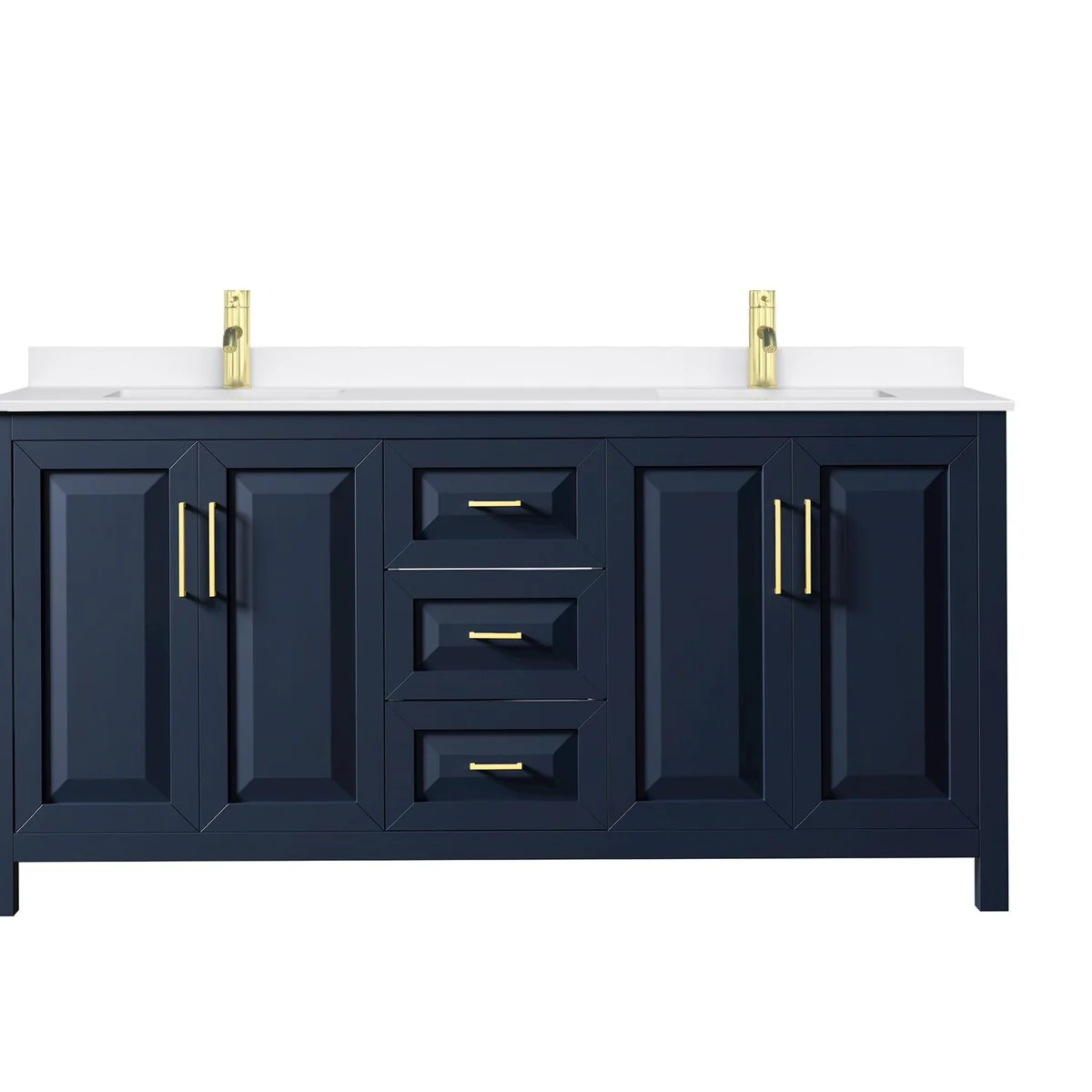 Daria 72-inch Double Vanity, Single Hole Quartz Top