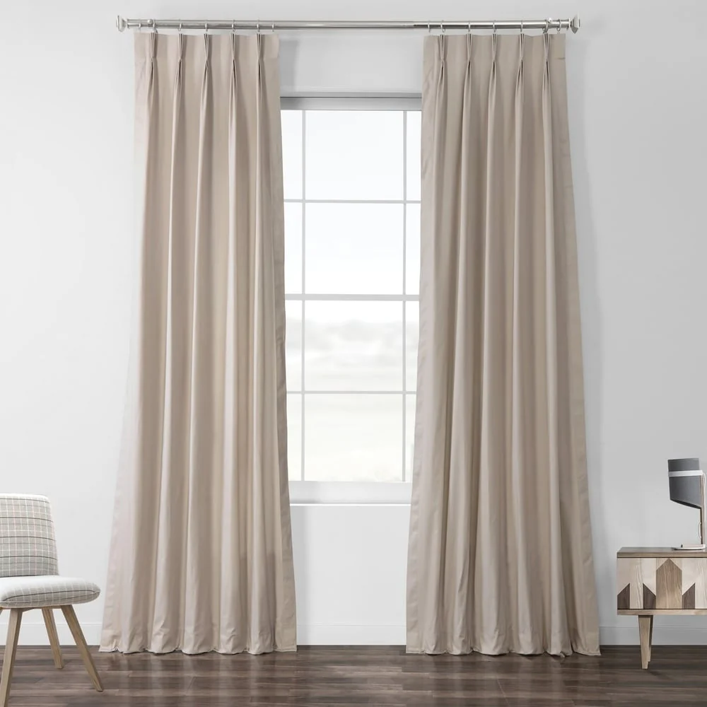 Exclusive Fabrics Solid Cotton Pleated Curtain (1 Panel)