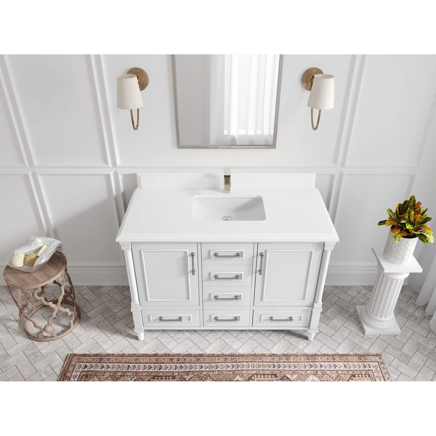 Willow Collections 48 in. W x 22 in. D Aberdeen Single Bowl Sink Bathroom Vanity with Countertop