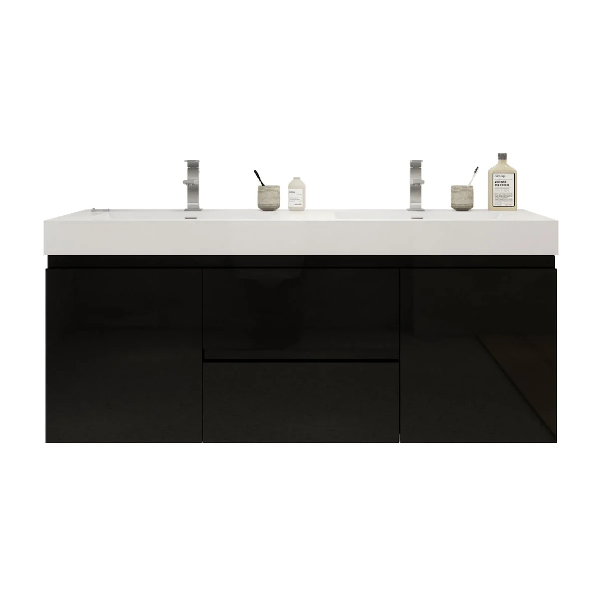 Baillie 60'' Wall-Mounted Vanity with Double Reinforced Acrylic Sink