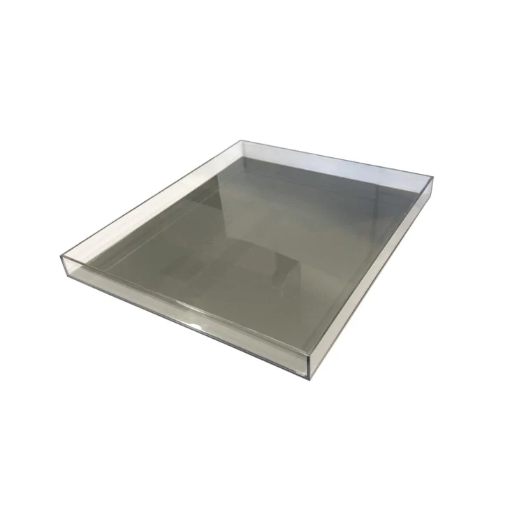 Black Large Lucite Tray - Smoke Black - 21x18x1.75