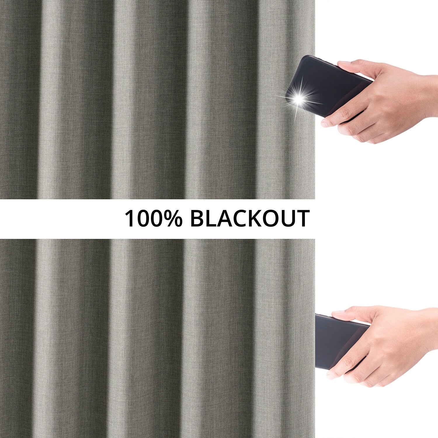 Exclusive Fabrics Faux Linen 100% Blackout Curtains Heat and Light Blocking - (1 Panel)