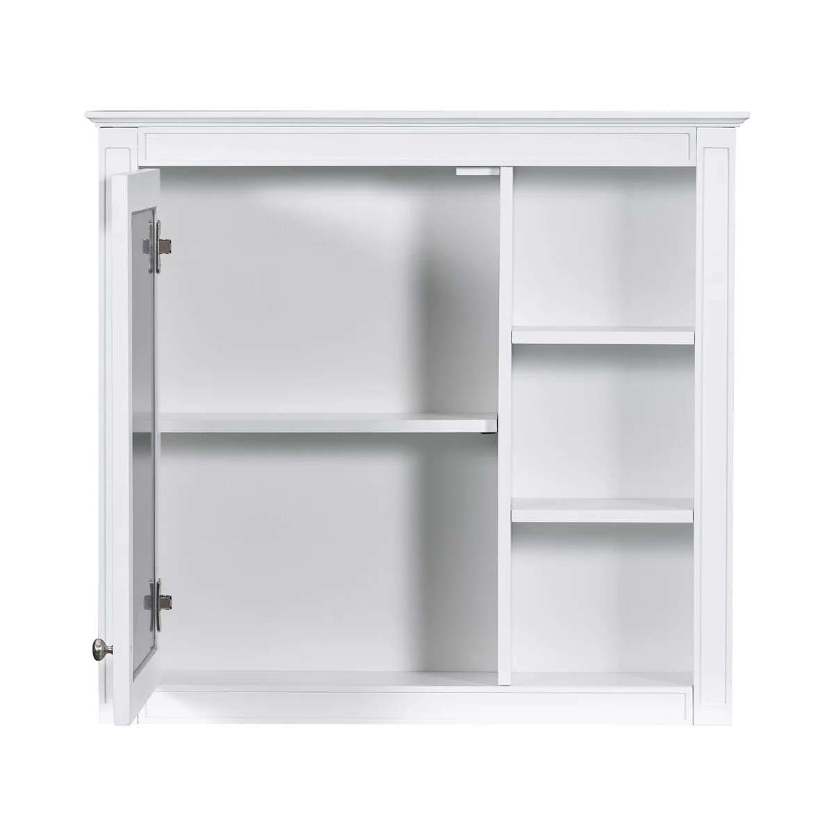 30'' x 28'' Wall Mounted Bathroom Storage Cabinet, Modern Bathroom Wall Cabinet with Mirror,Mirror Cabinet with 3 Open Shelves