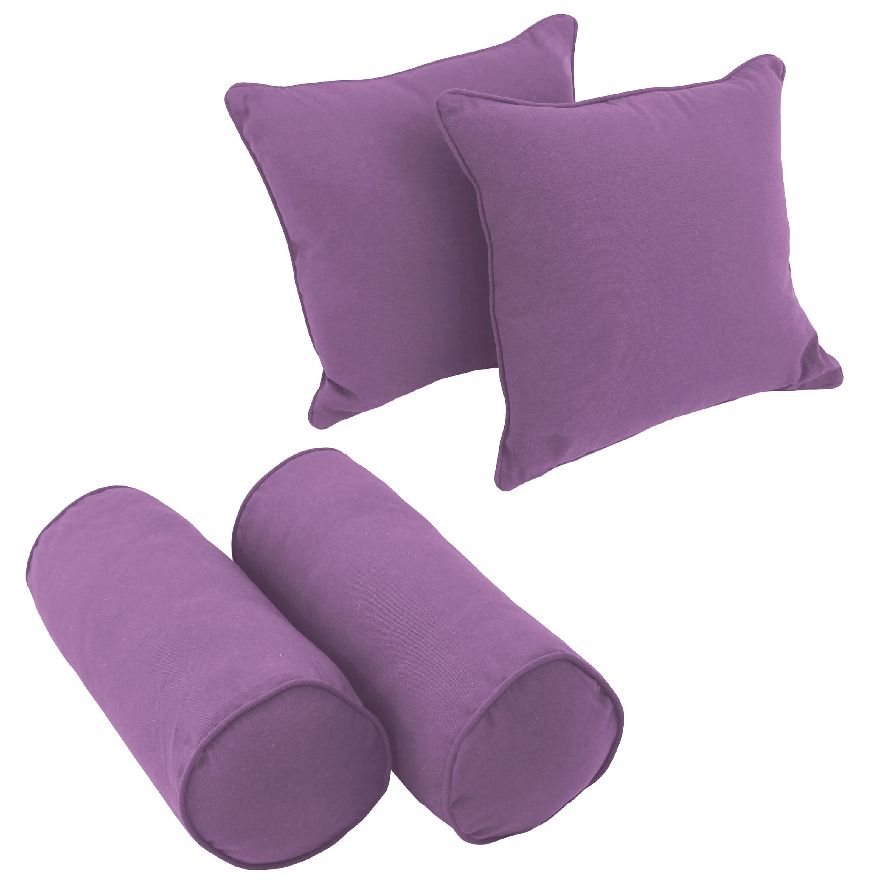 Twill 4-Piece Bolster/Throw Pillow Set