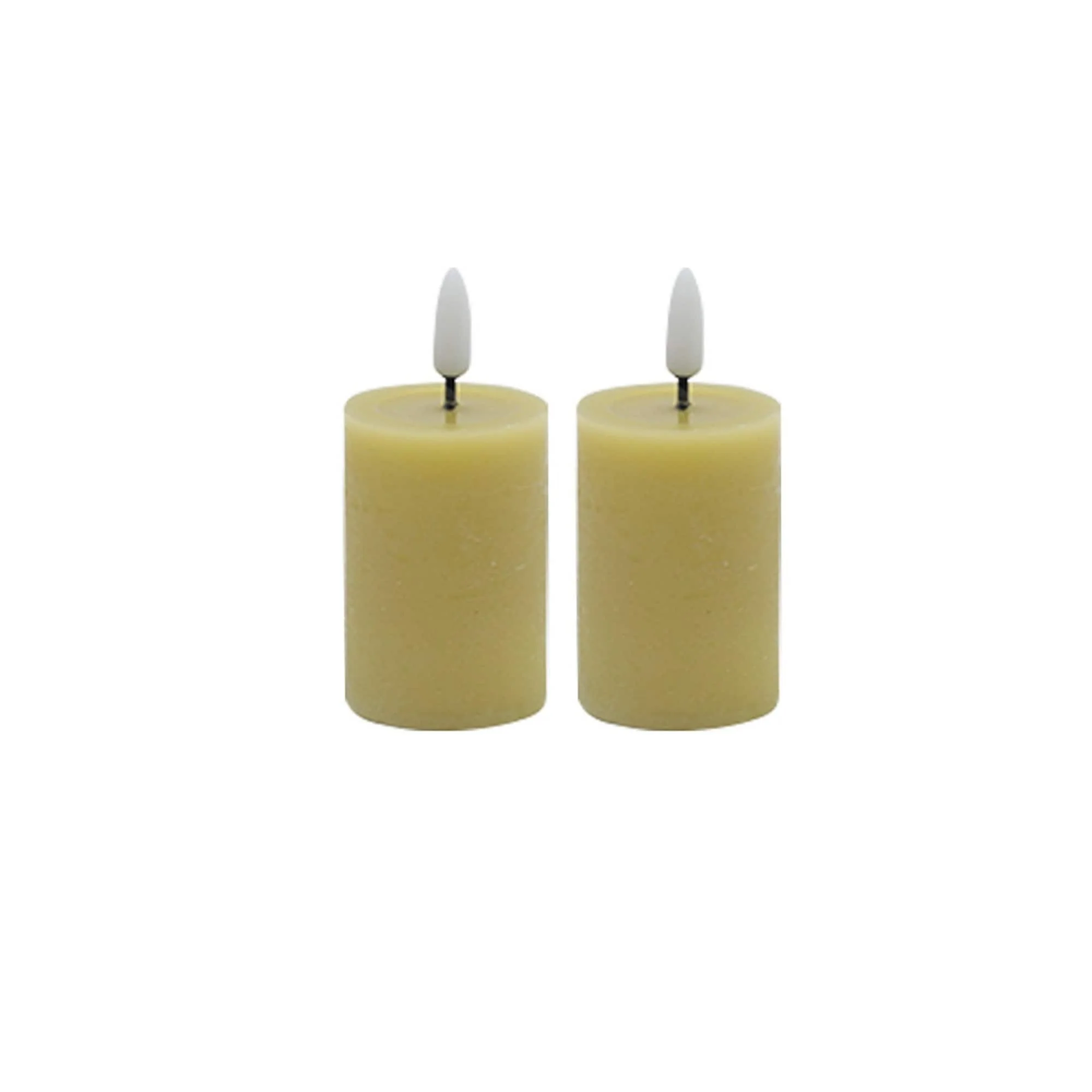 Battery Operated 3D Flame LED Pillar Candles - 2.5