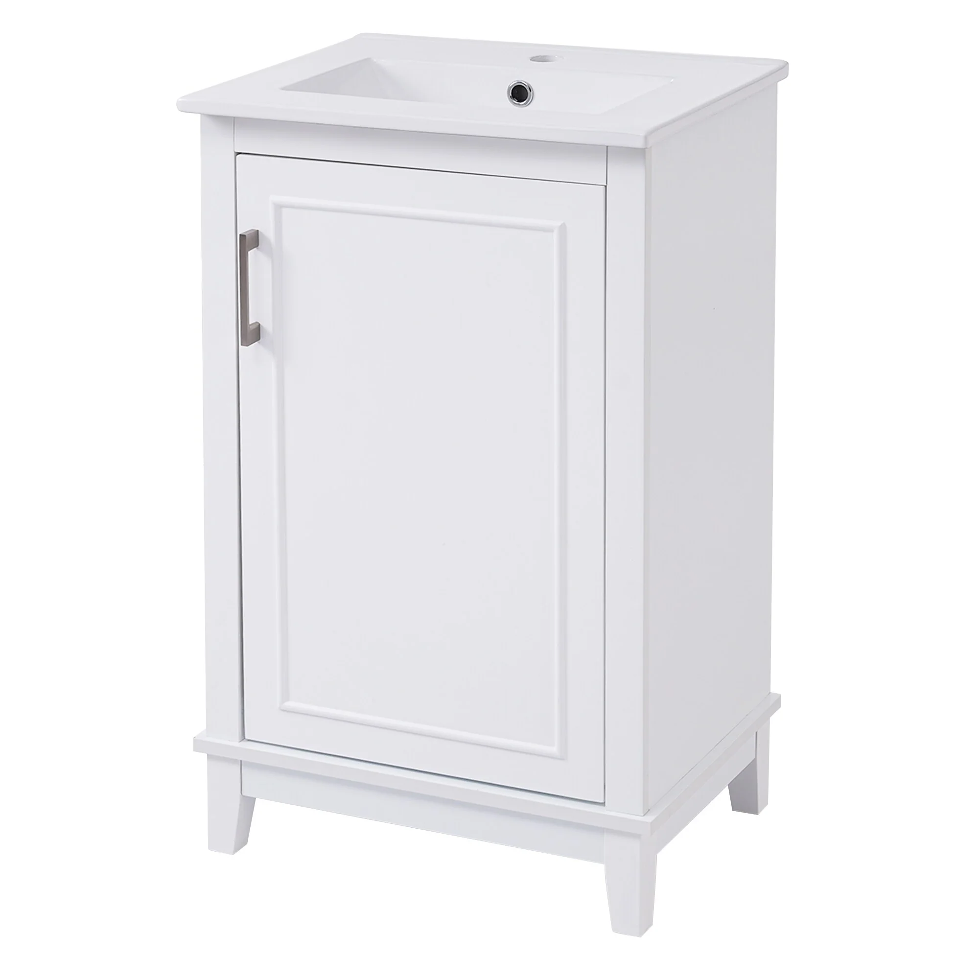 20 Inch Modern Bathroom Vanity with Ceramic Sink Small Space Cabinet