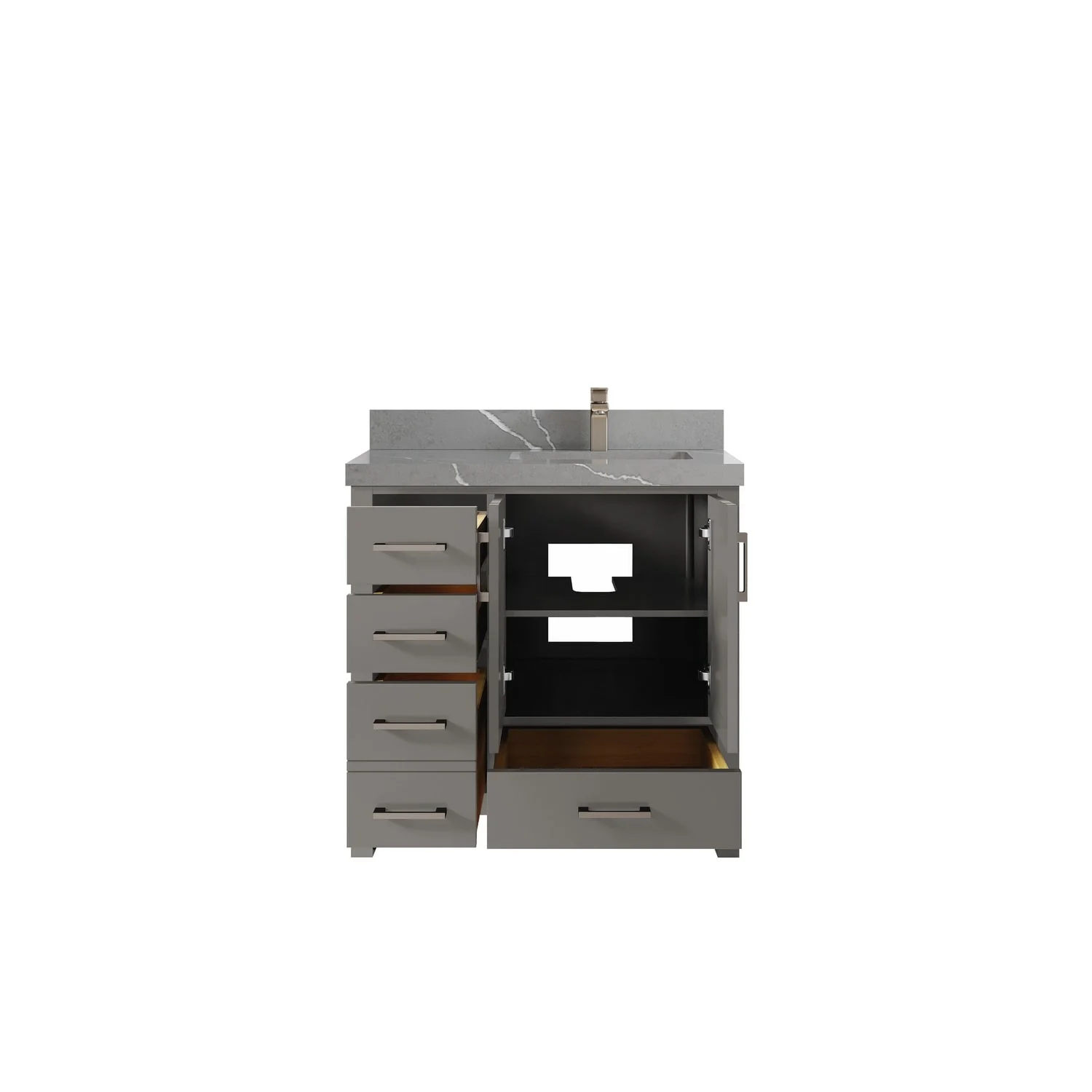 Willow Collections 36 in. W x 22 in. D Malibu Right Offset Sink Bathroom Vanity with Countertop