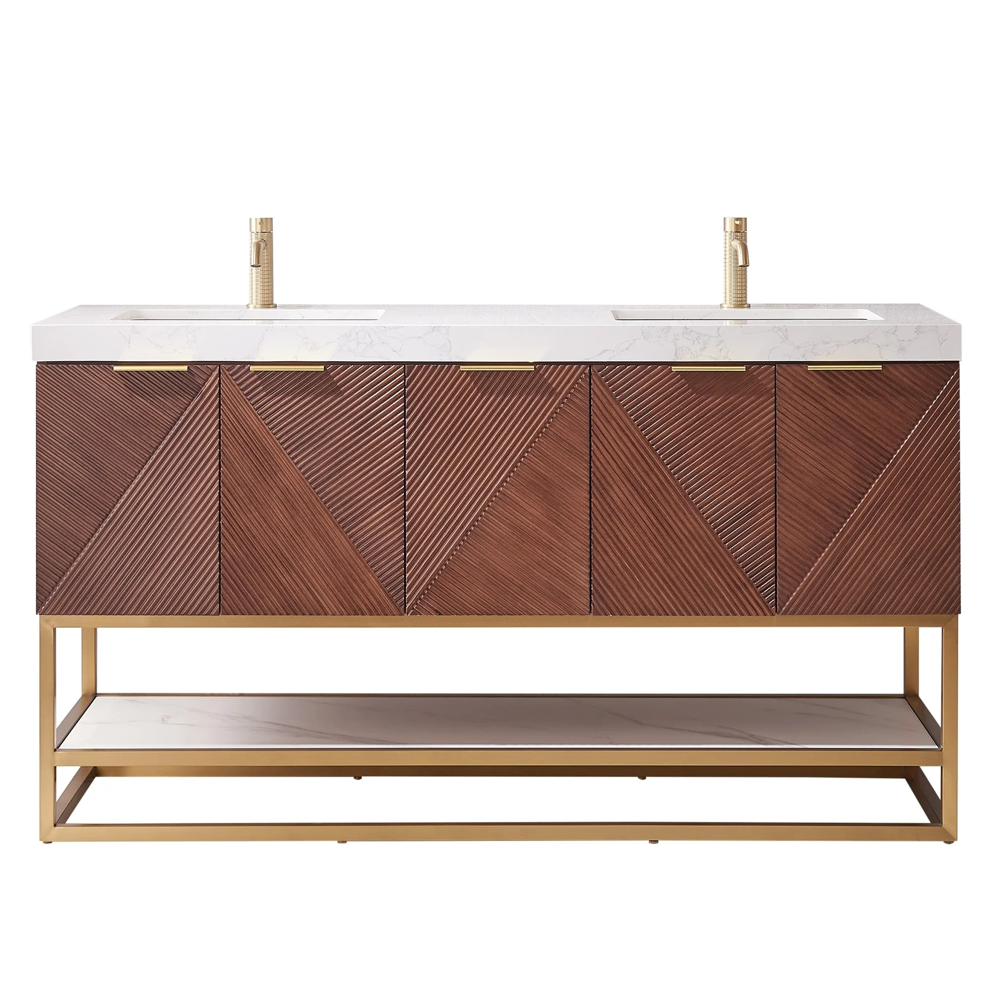 Mahon Double Bath Vanity with Composite Stone Top without Mirror
