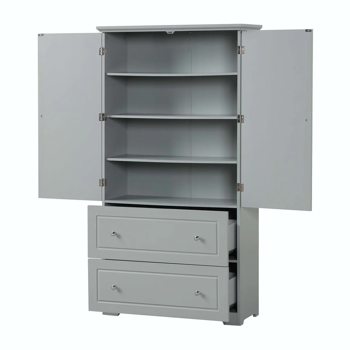 Tall Bathroom Storage Cabinet with Drawers and Adjustable Shelf