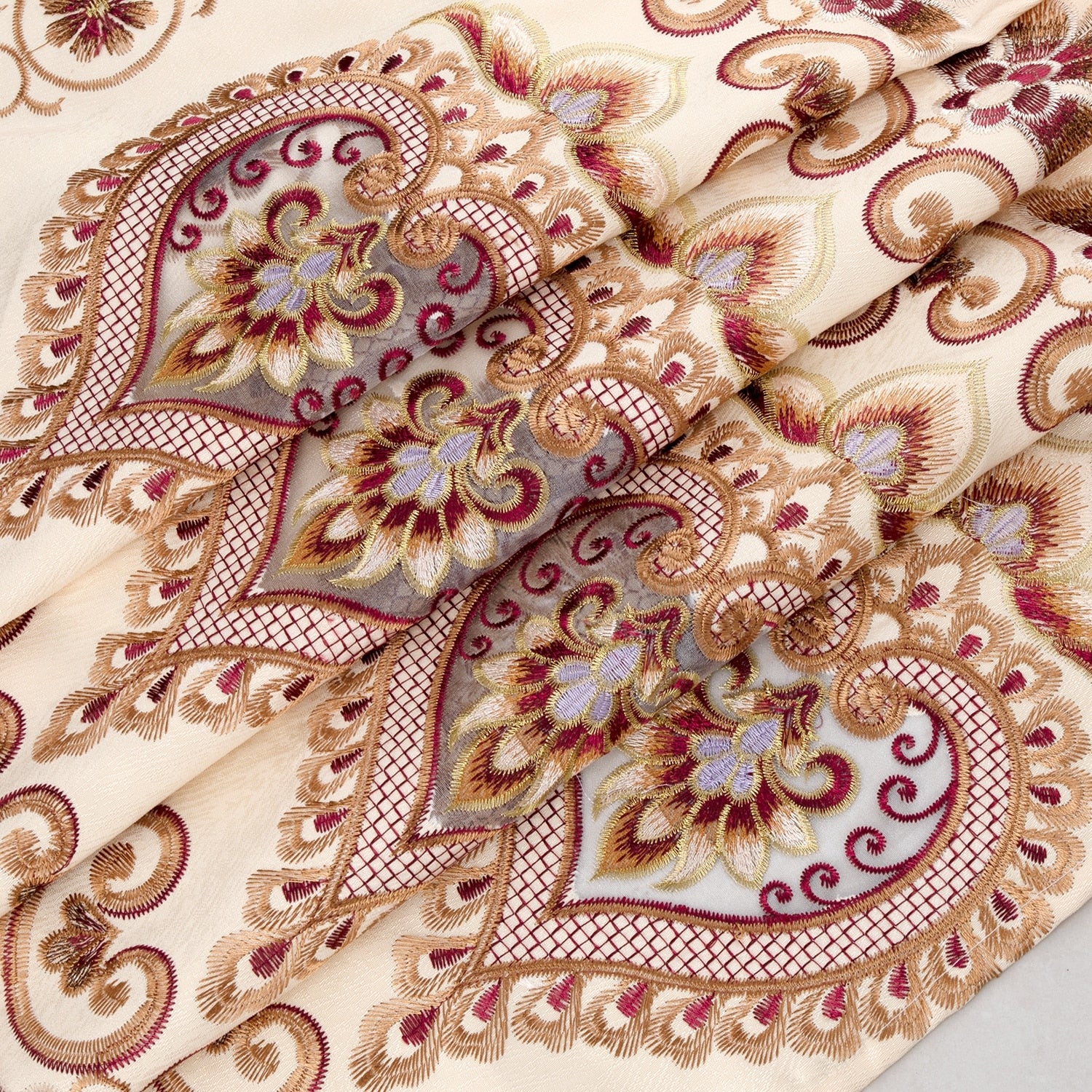 Betsy Macrame Embroidered Window Curtain Panel