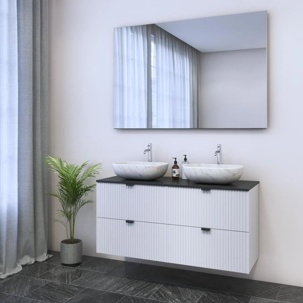 Nicole 4S 120 Double Sink Floating Bathroom Vanity (48