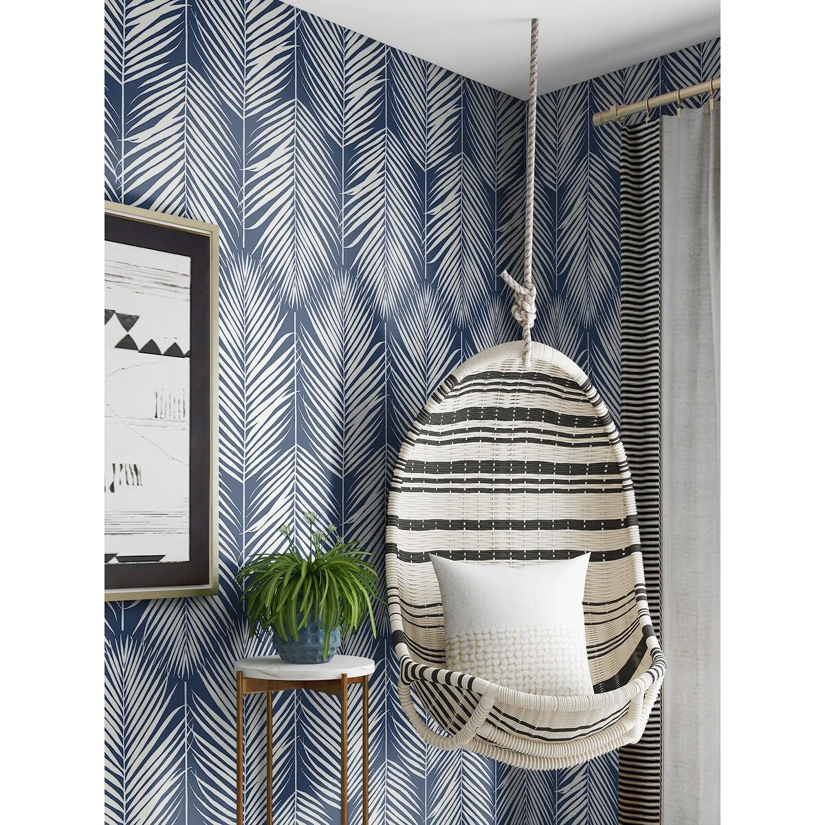 NextWall Palm Silhouette Peel and Stick Wallpaper