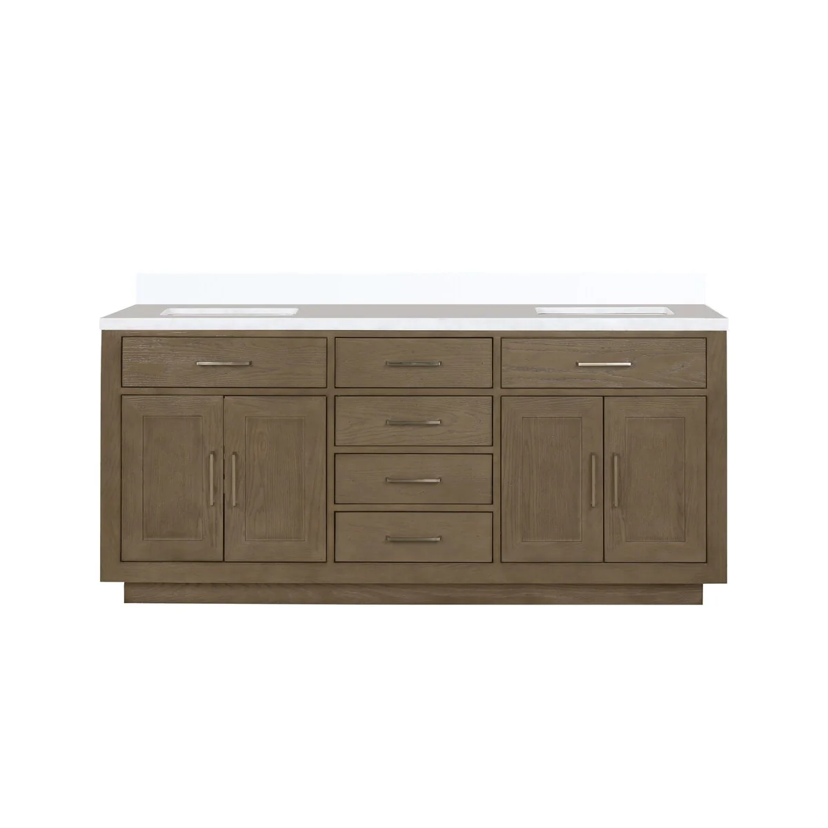 Abbey 60 in W x 22 in D Black Oak Double Bath Vanity and Cultured Marble Top