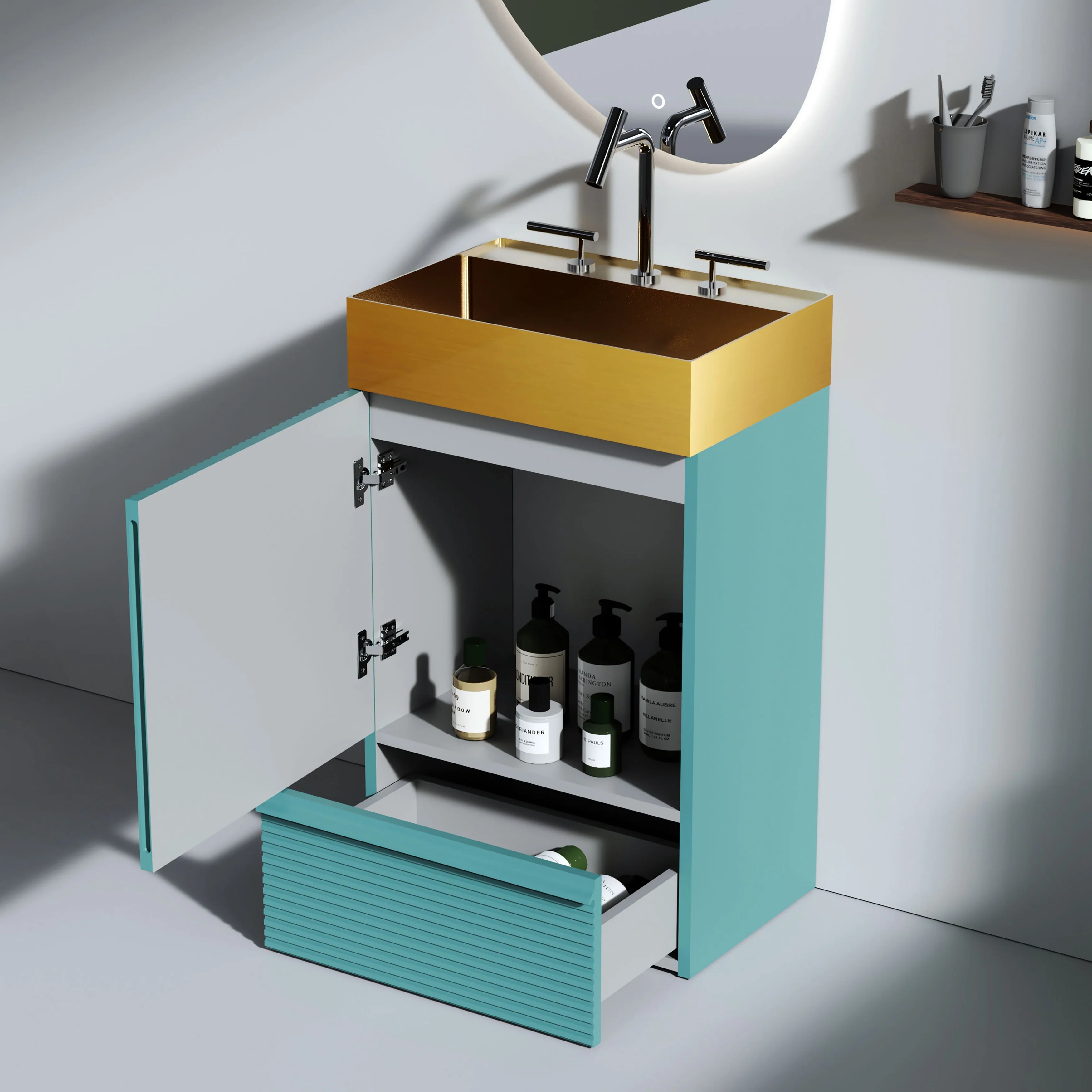 CITTANEO Gada Pro 20'' Modern Freestanding Bathroom Vanity with Sink and Integral Basin