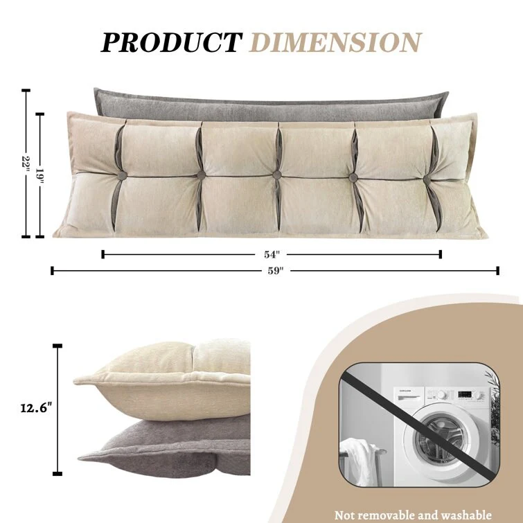Double Layer Headboard Reading Pillow, Versatile Bed Backrest Pillow.