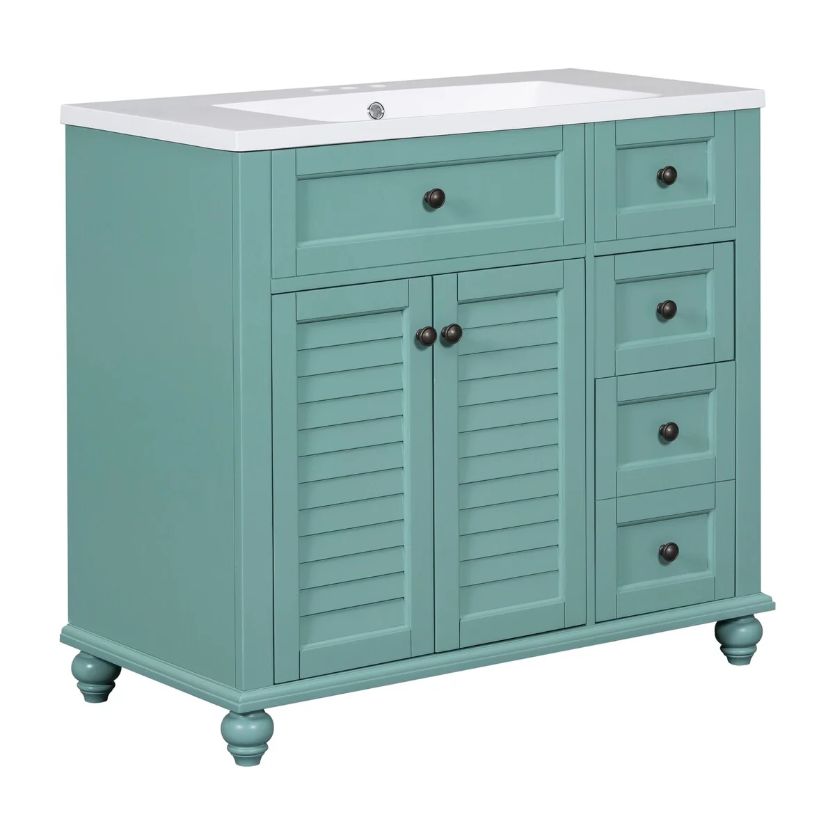 Solid Wood Frame Bathroom Storage Cabinet