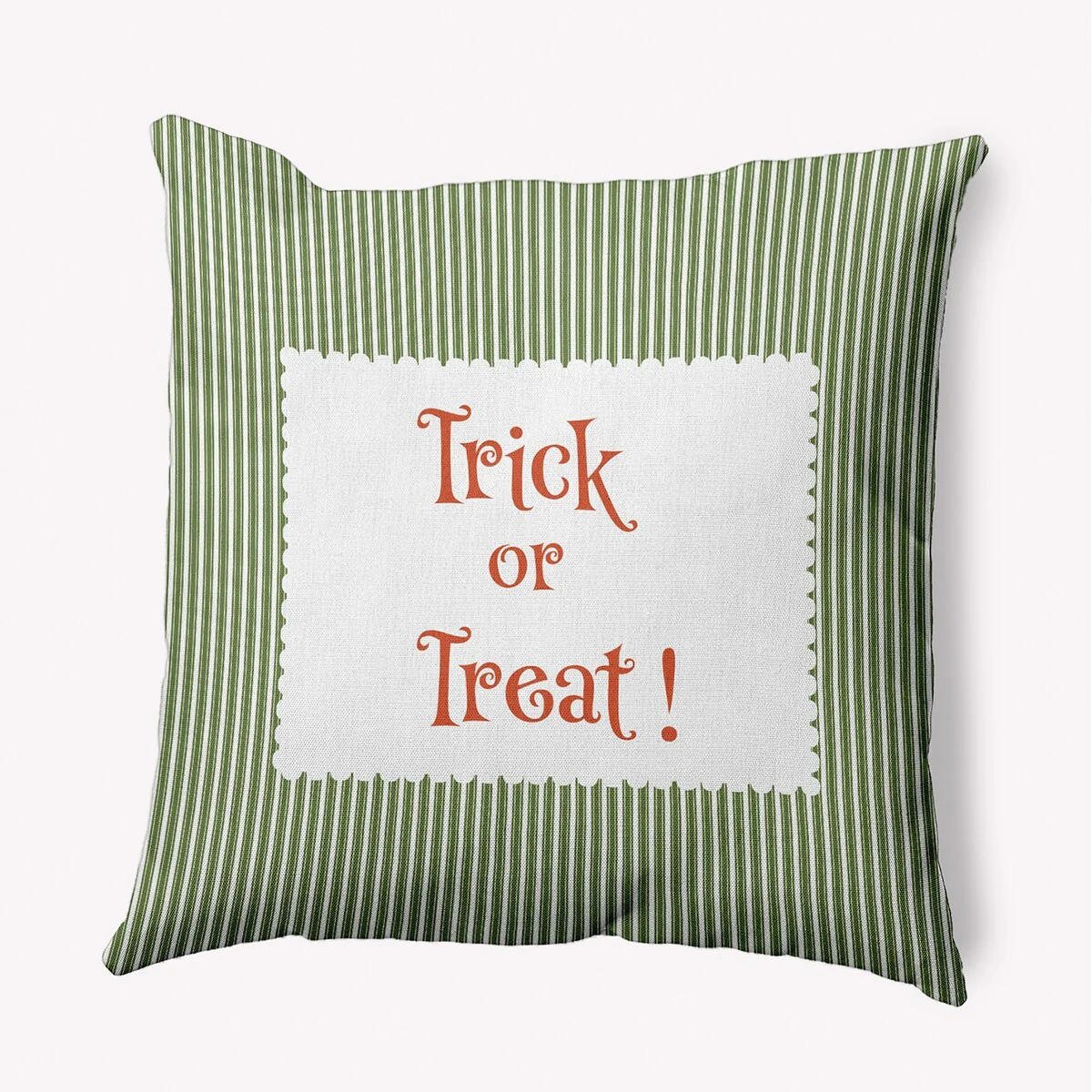 Halloween Trick or Treat Ticking Accent Pillow