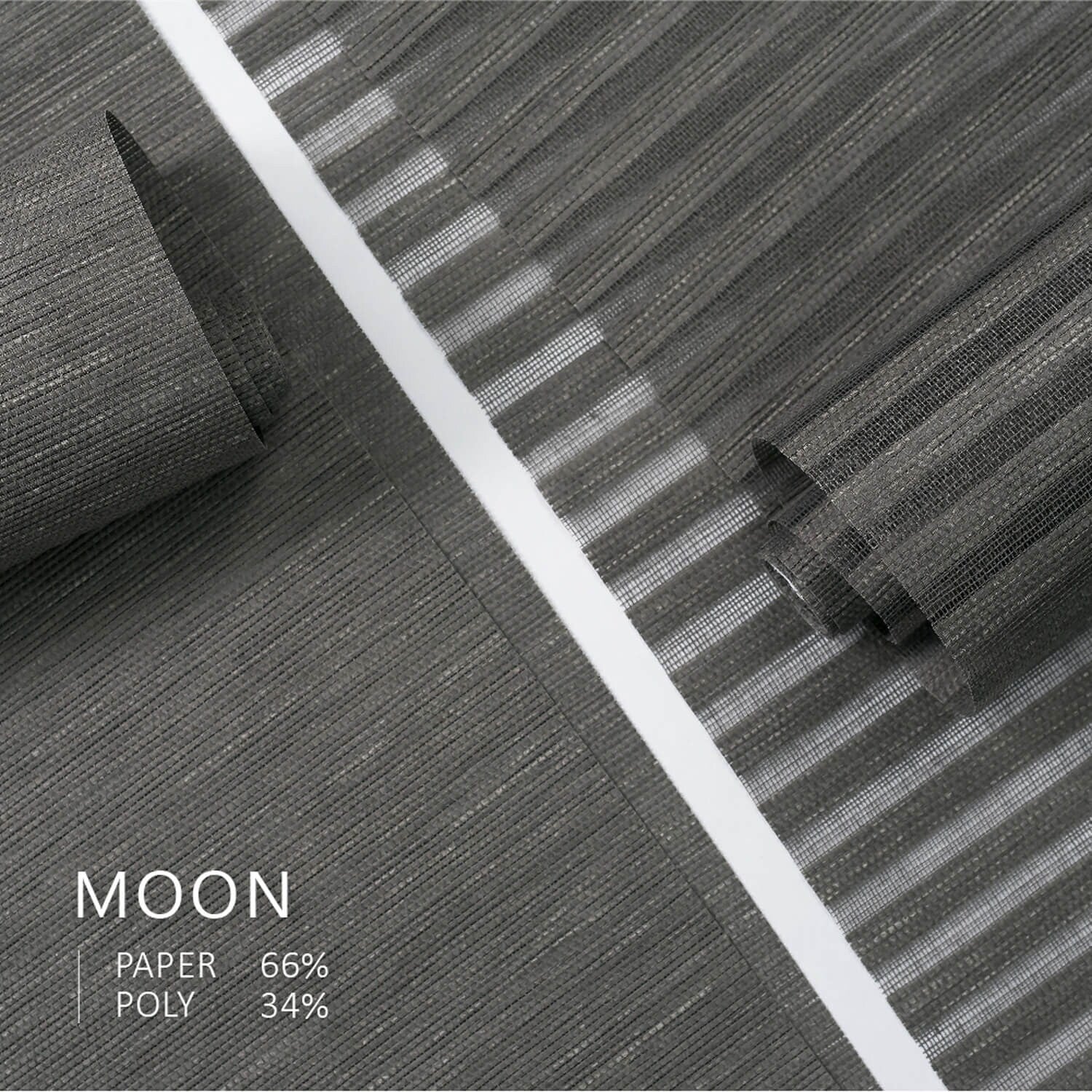 GoDear Design Natural Woven Adjustable Sliding Panel Track Blinds, Vertical Blinds, Cosmos Series, 45.8