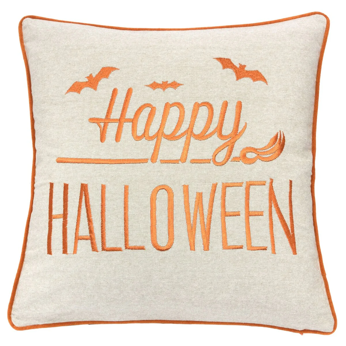 Happy Halloween Bat Broom Witch Linen Polyester Linen 20